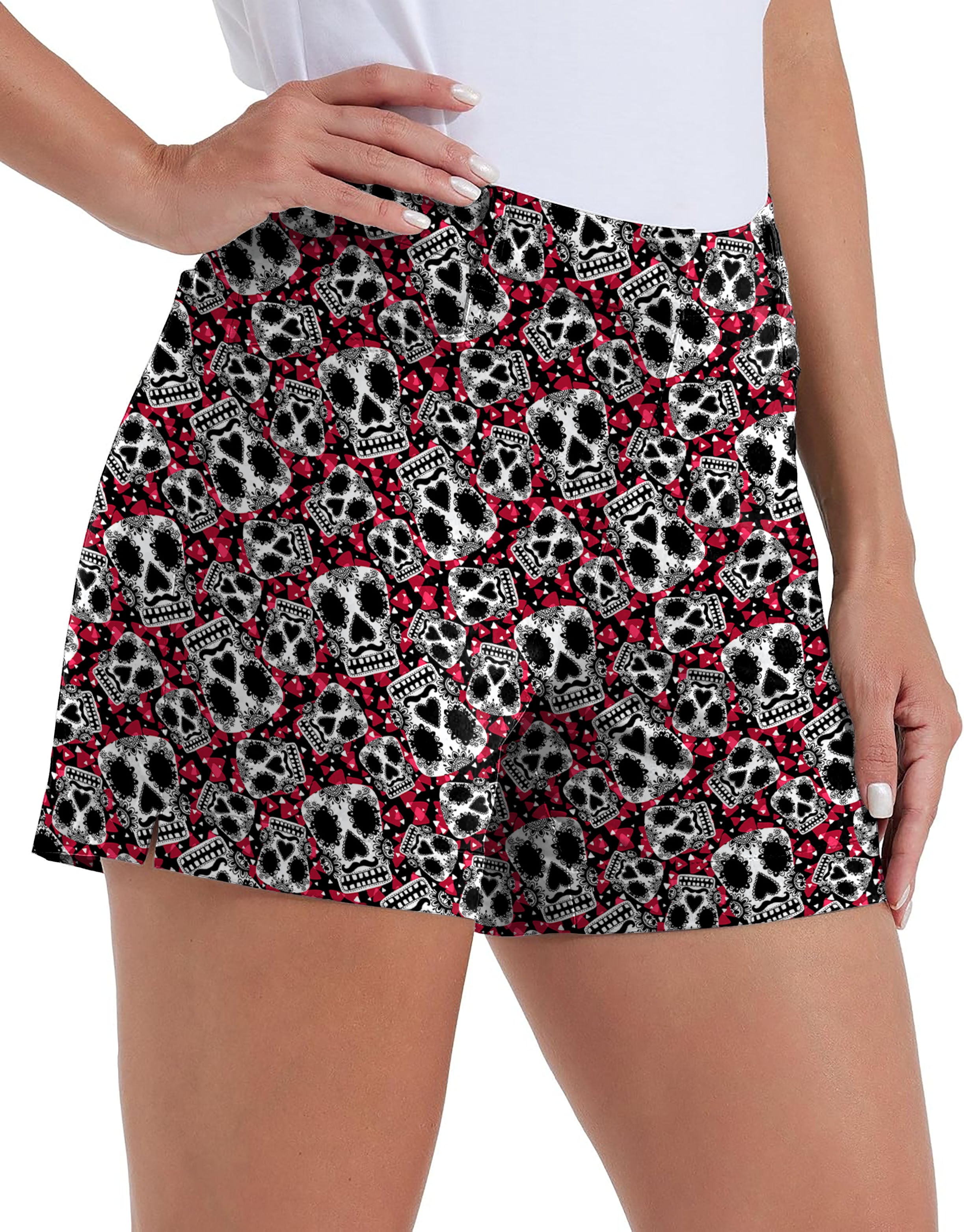 Sugar Skull Pattern Polo Own Logo 4.5/7/10 Golf Shorts Quick-Drying Woman Outdoor Casual Shorts With Pockets Waterproof