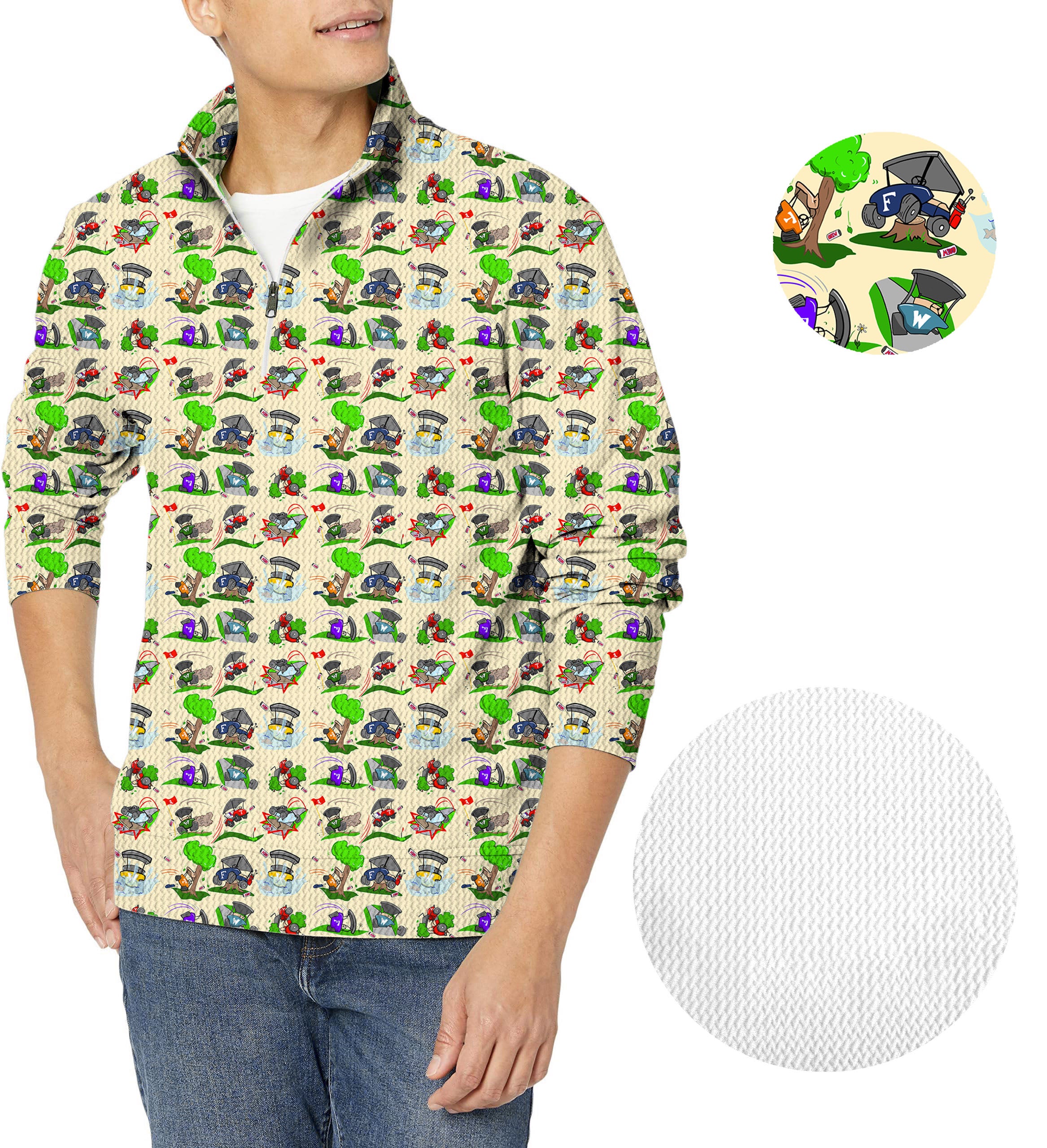 Don’t Drink & Drive Designer style Men's Golf Waffle Zipper Pullover