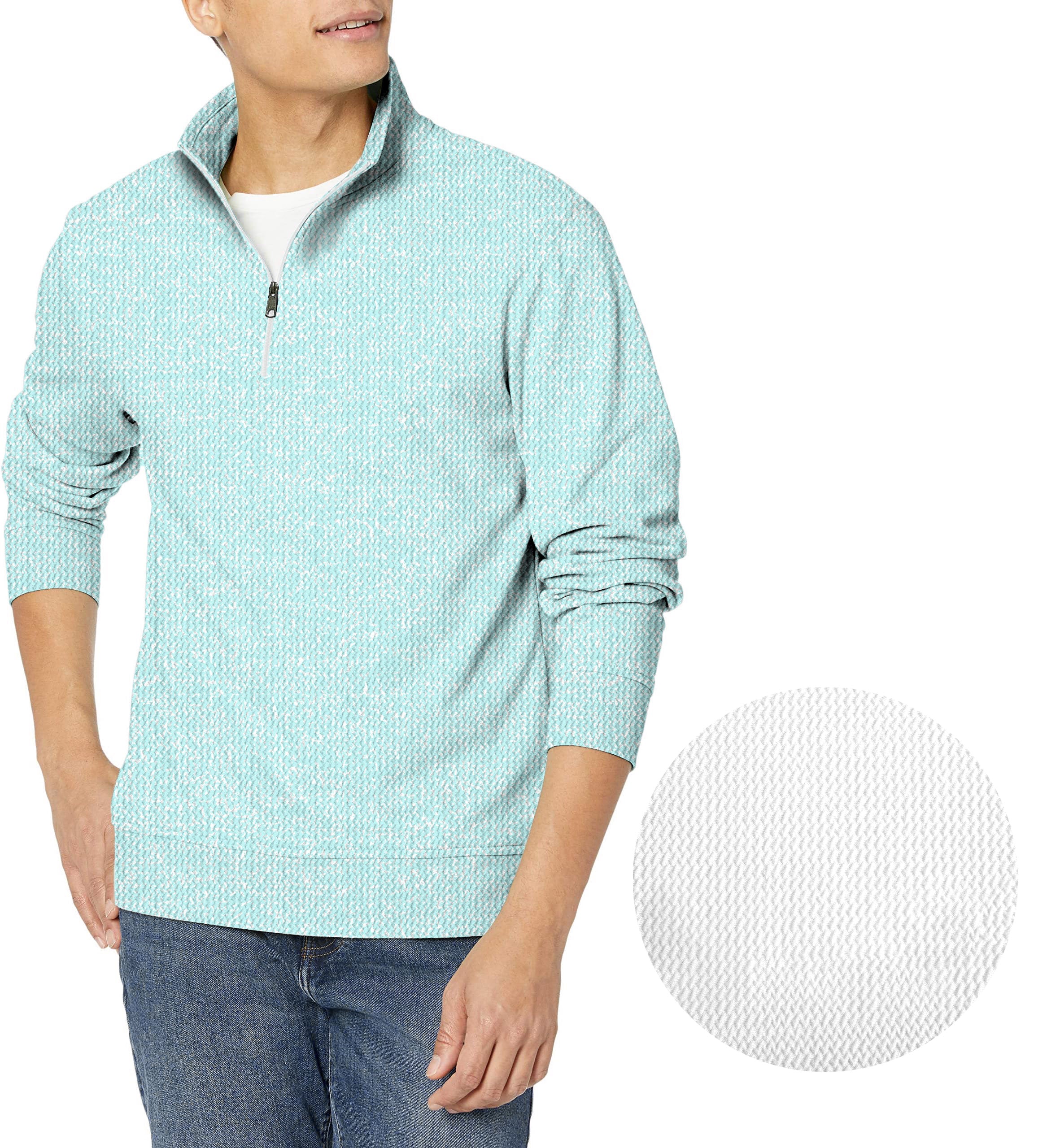 Aqua Breeze-Men's Golf Waffle Zipper Pullover