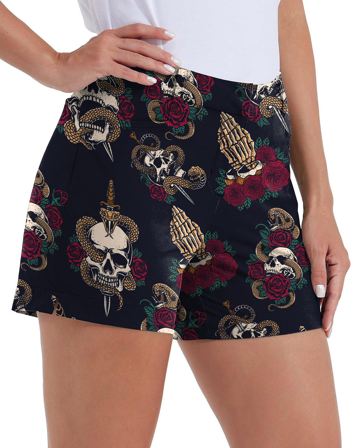 Halloween Snake Skeleton Polo Own Logo 4.5/7/10 Golf Shorts Quick-Drying Woman Outdoor Casual Shorts With Pockets Waterproof
