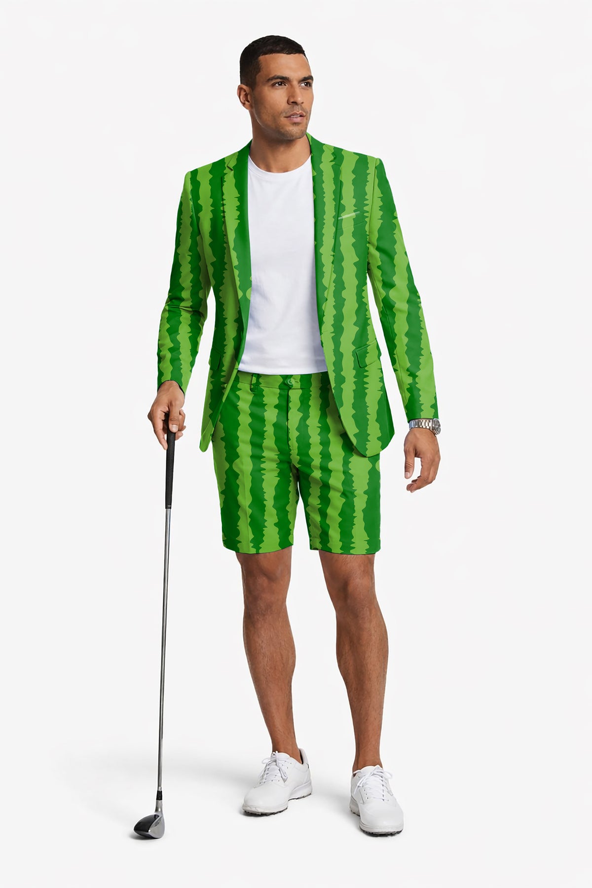 watermelon stripes Men's Party Costumes-Theme Party 2pcs Suit set-Blazer Shorts