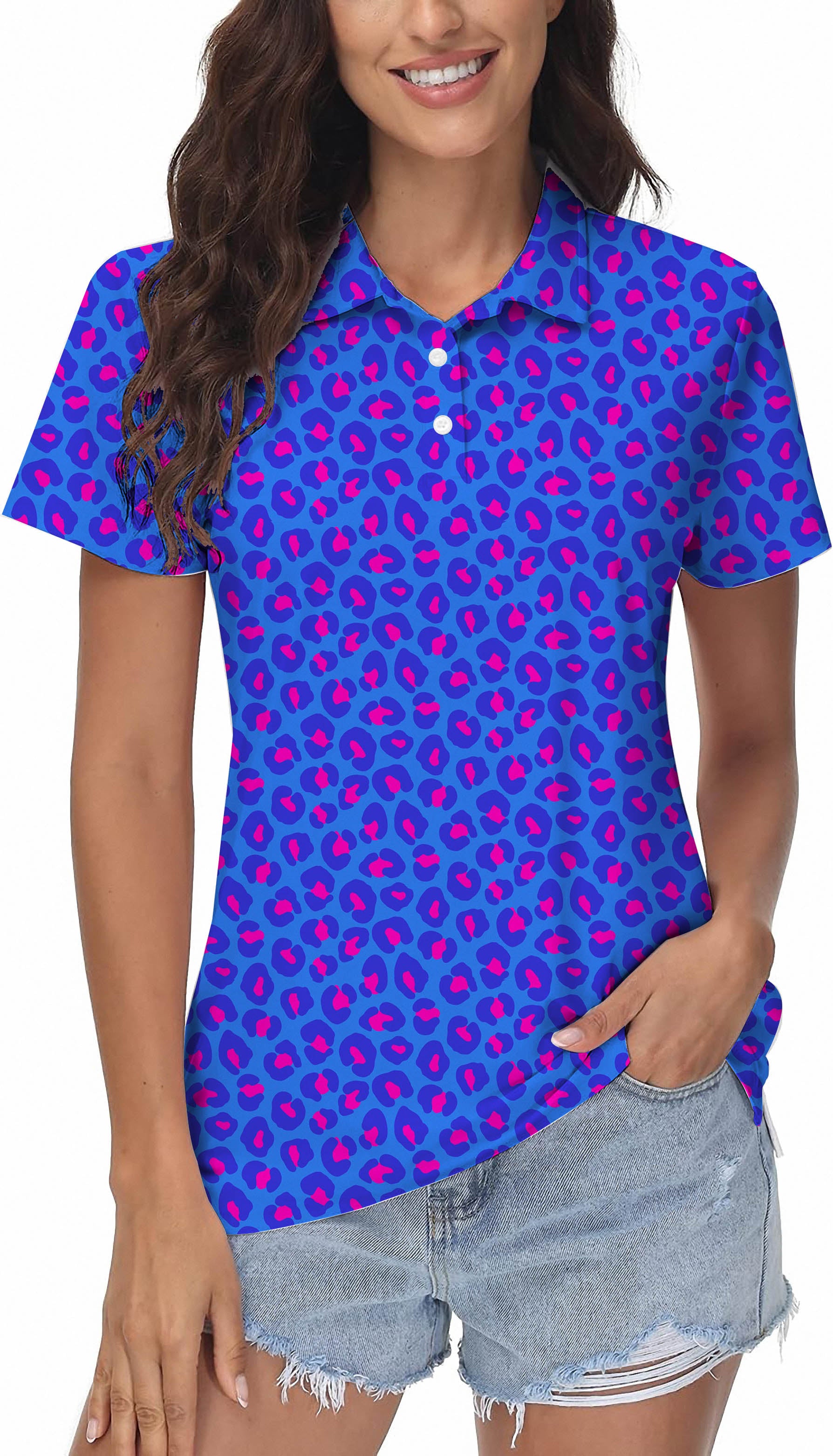 Women's Purple Fantasy Golf Polo