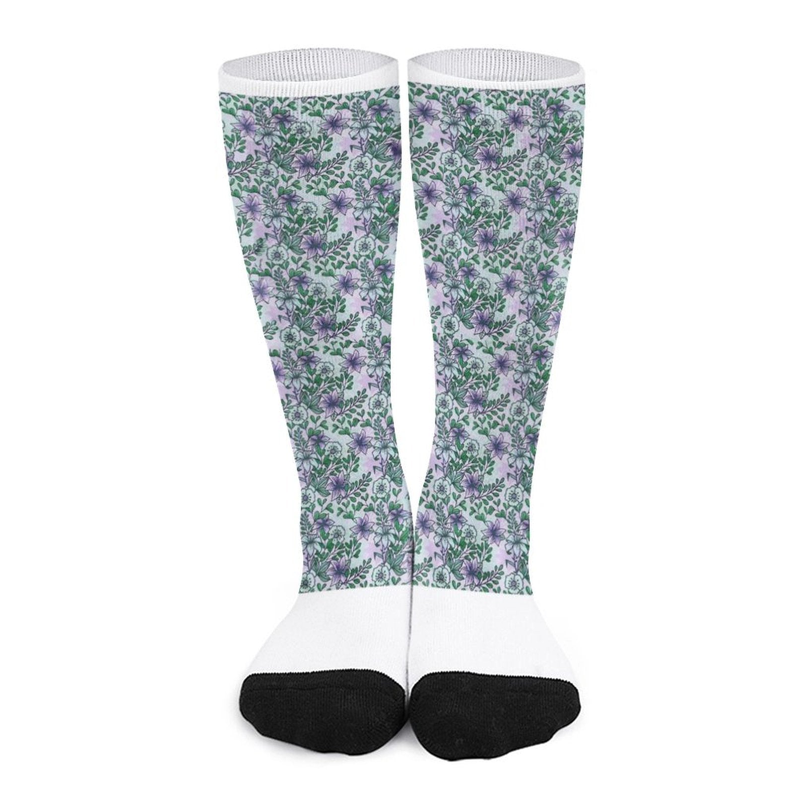 Purple flowers Prined socks Gifts for Men Women
