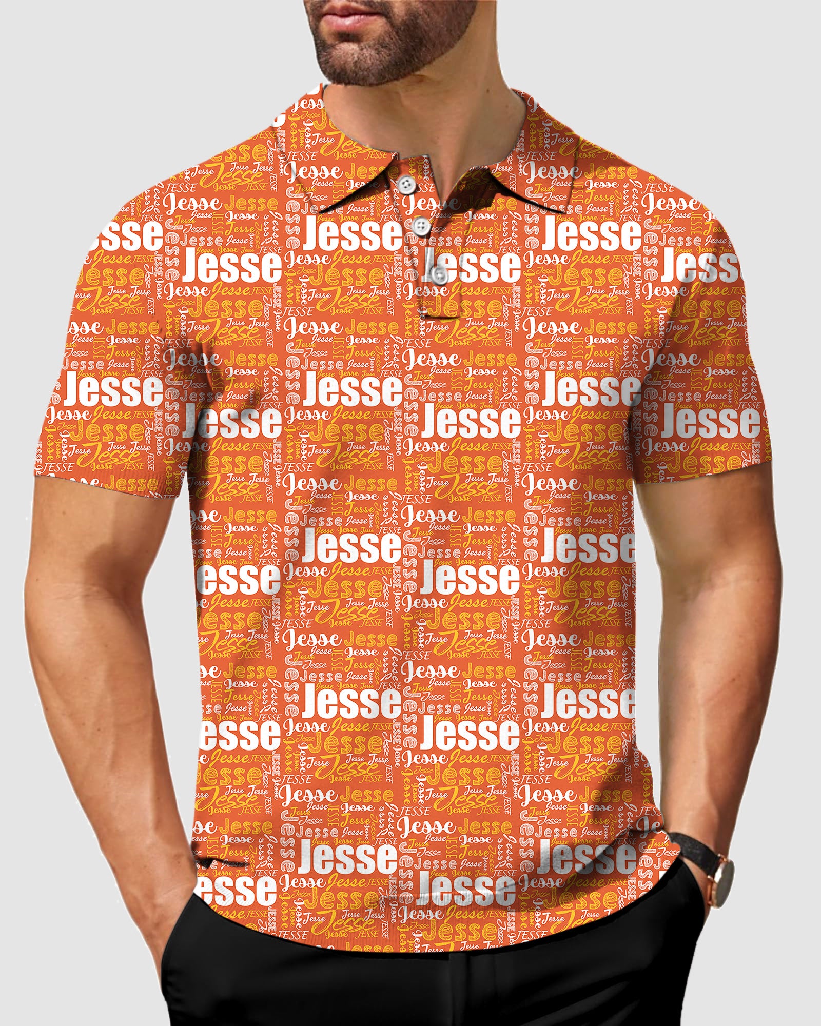Men's Custom name capper Golf Polo