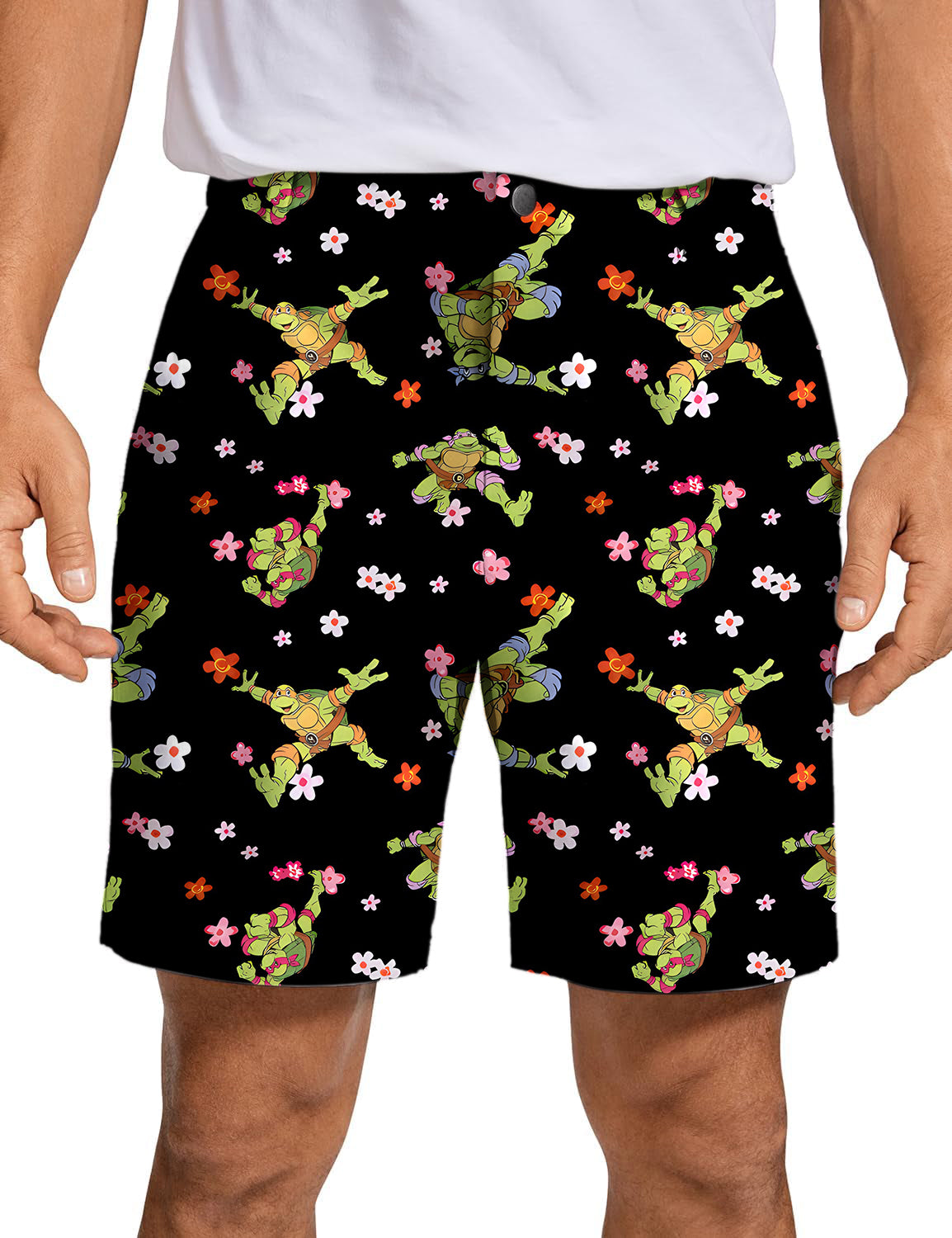 TMNT - TURTLE FLOWER POWER Men's Golf Shorts