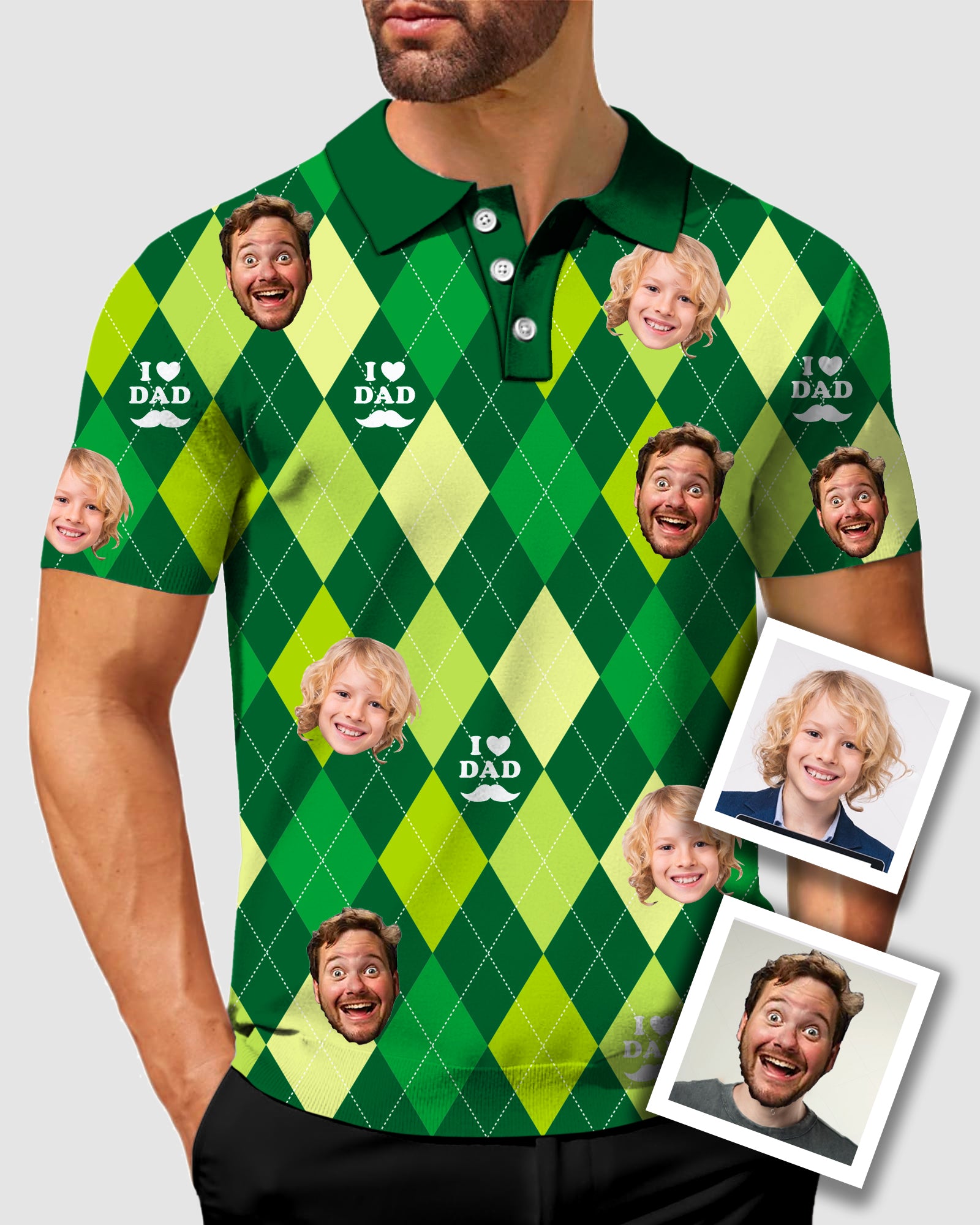 Men's To My Dad Custom Face Men's Golf Polo Father's Day Gift Polo