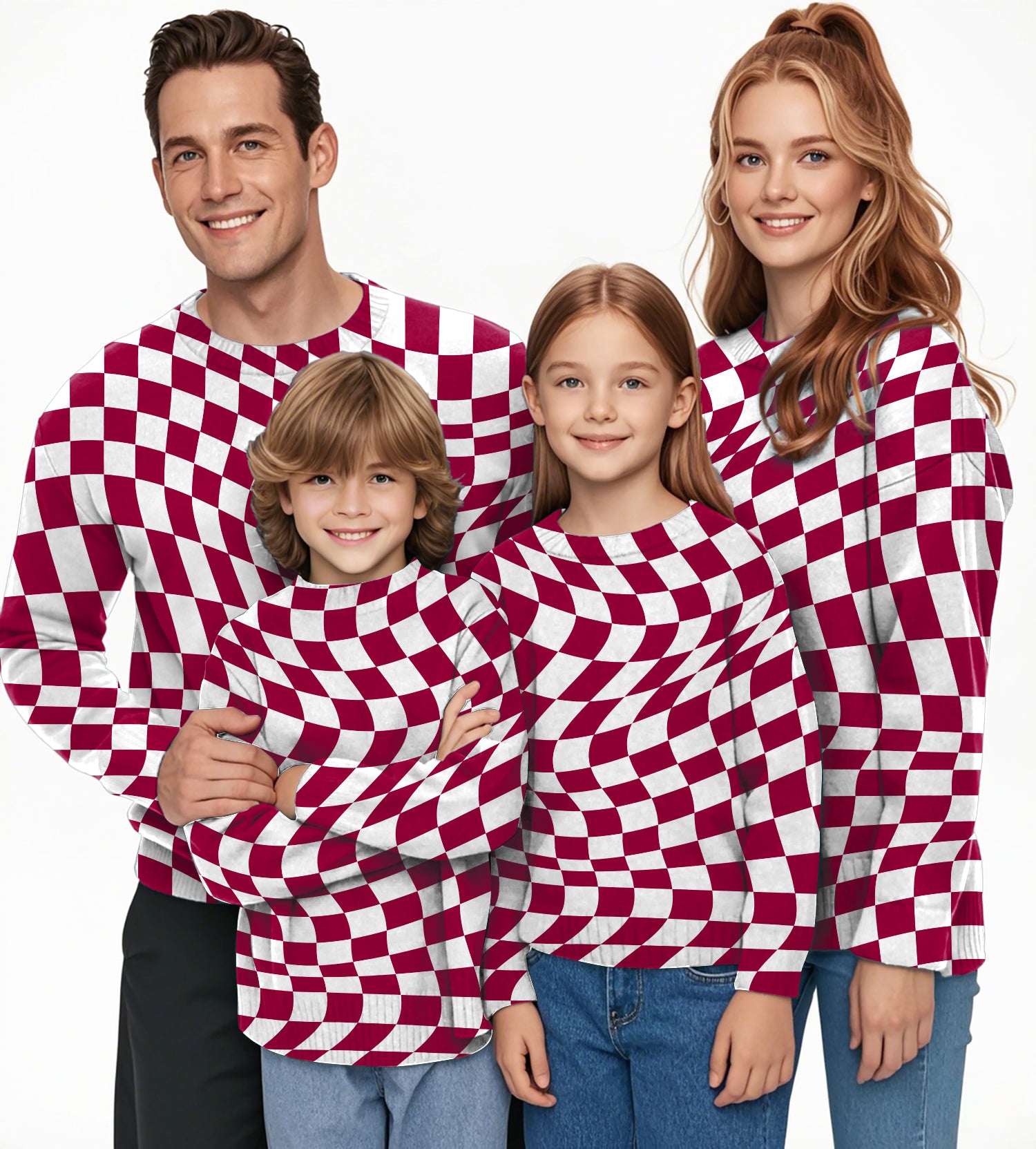 Distorted space Crewneck Pullover Ugly Sweater Men Women boy girl family