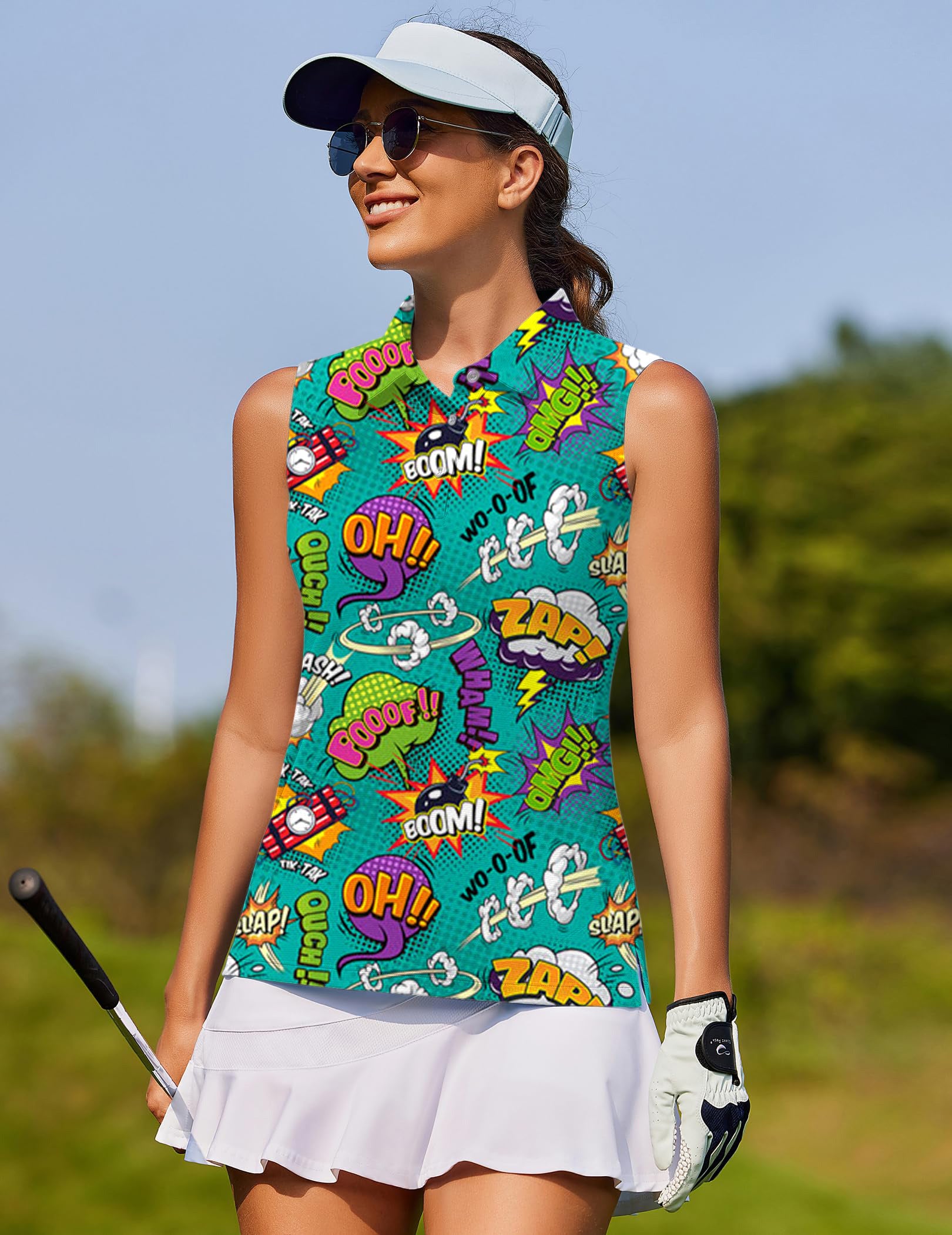 Green boom Women's golf Sleeveless shirt