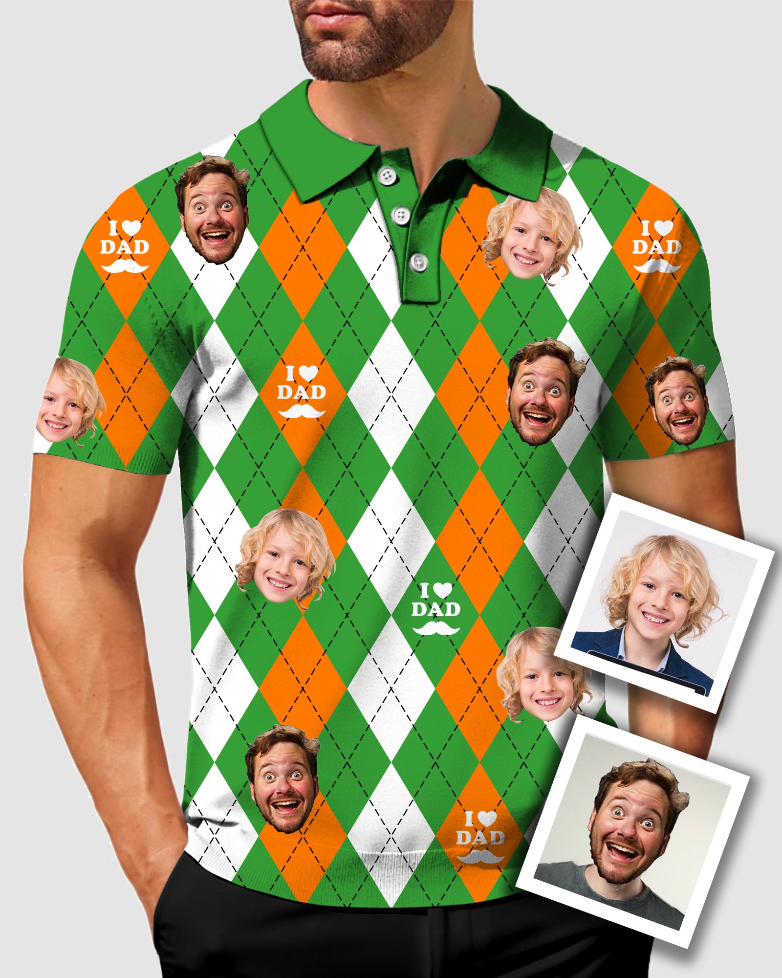 Men's To My Dad Custom Face Men's Golf Polo Father's Day Gift Polo