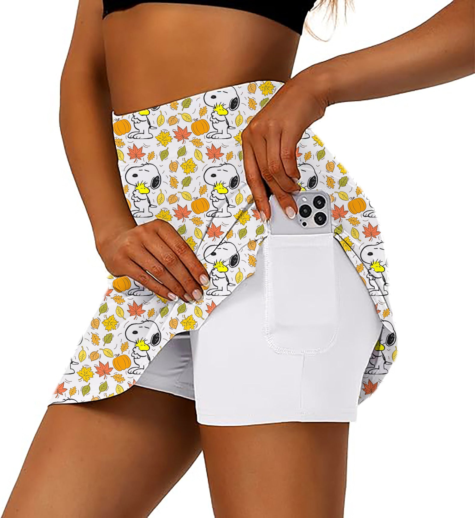 Snoopy and Woodstock Women's Athletic Golf Skorts Flared Skirts