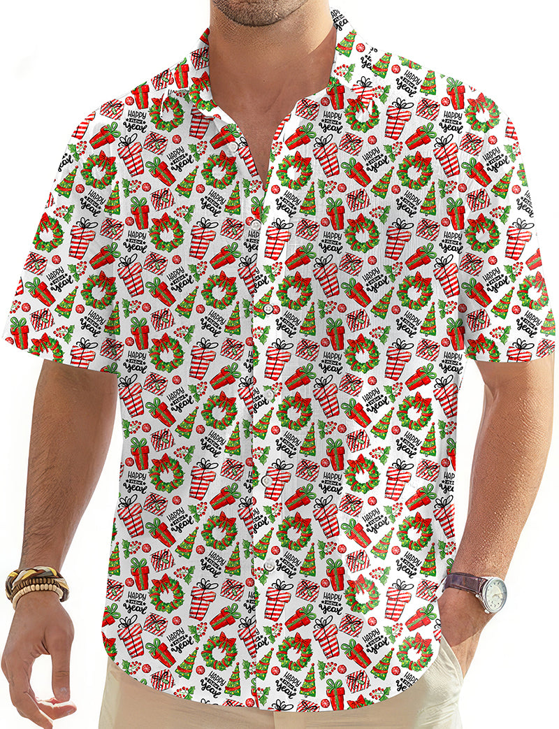 Merry christmas gift Men's Golf Hawaiian Shirts Button Down Shirt