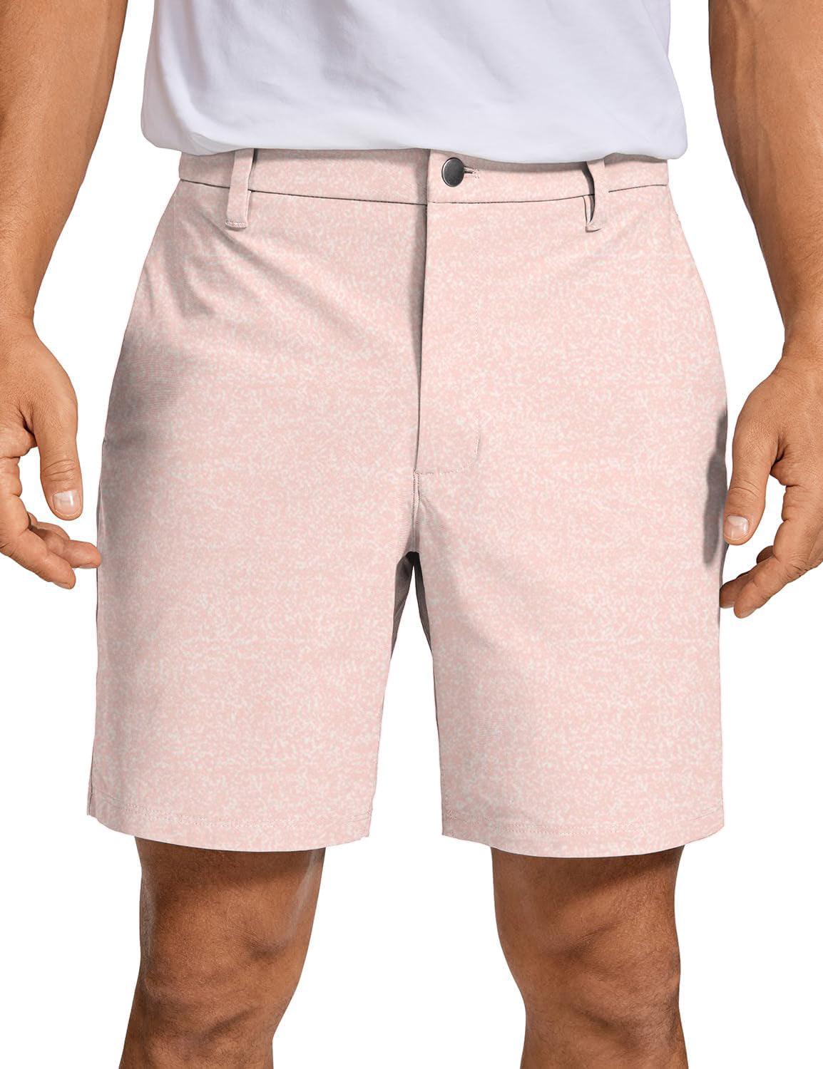 Men Peach Performance Golf Shorts