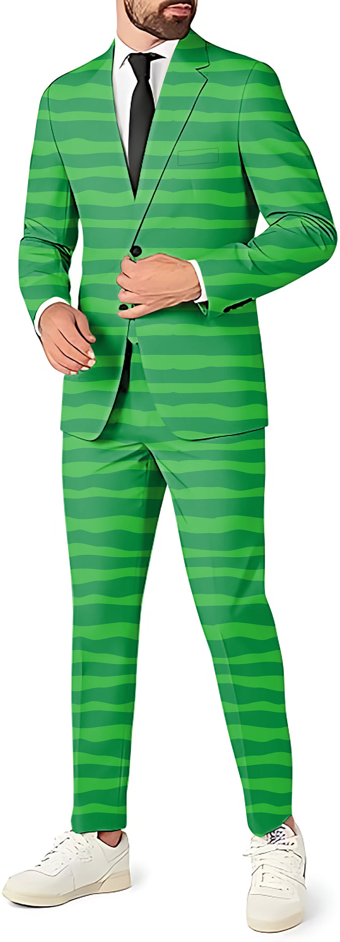 Horizontal watermelon stripes Men's Party Costumes-Theme Party 2 or 3pcs Suit set-Blazer Pants & Vest