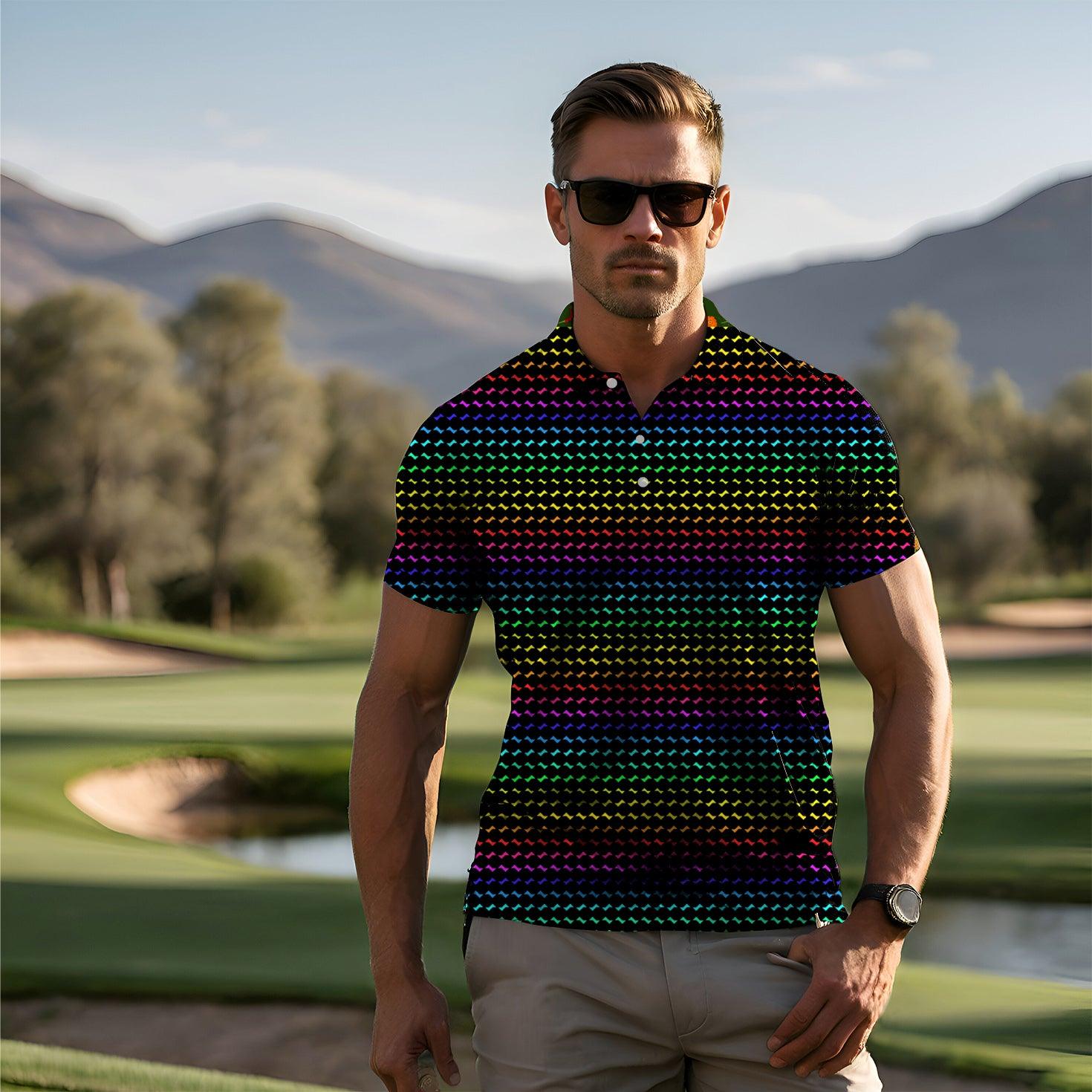 Gradient color Men's golf polo