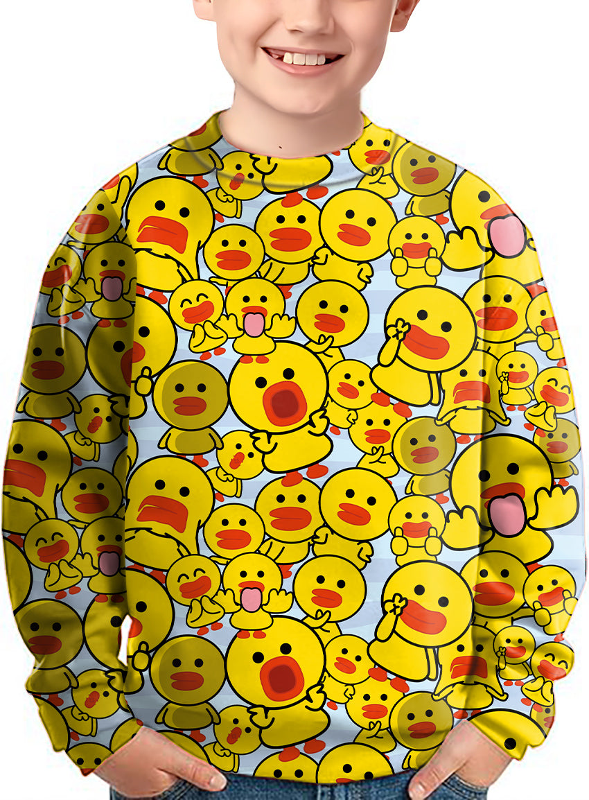 Yellow duck Crewneck Pullover Kids Ugly Sweater