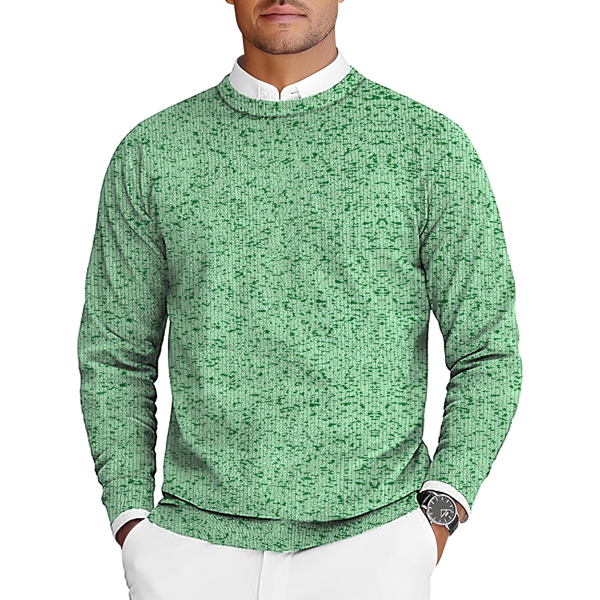 Graffiti Greens Men's Golf Crewneck Pullover Sweaters Ugly Sweater