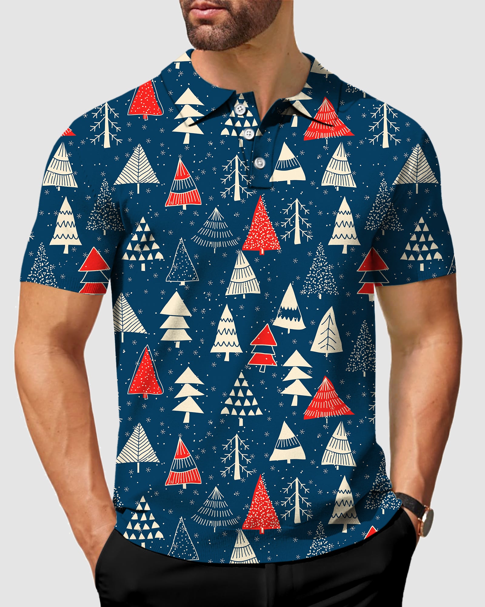 Men's Christmas Tree Polo