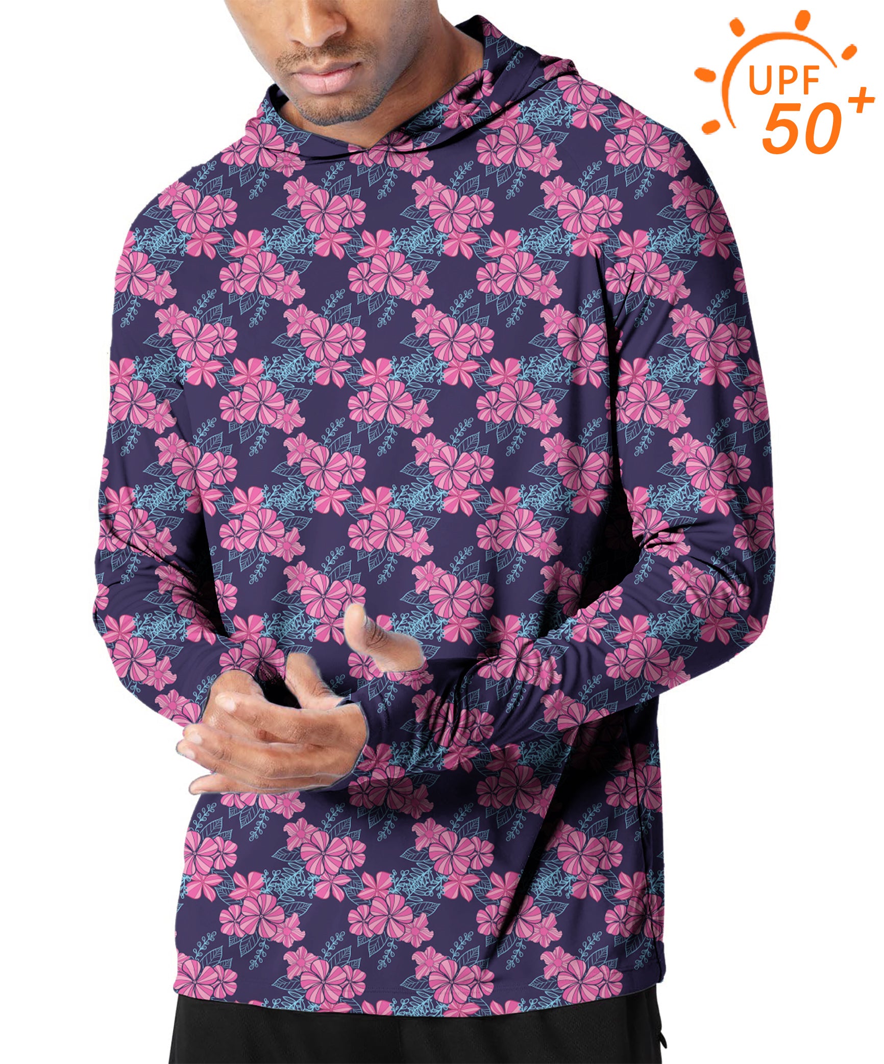 Men's Outdoor Blossom Burst Golf Sun Protection Slim Fit  hoodies