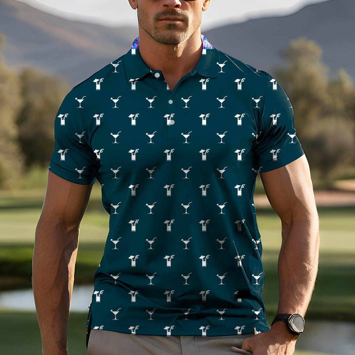 Men's Lemon beverage golf polo