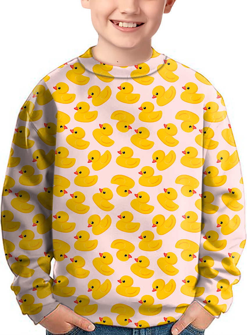 Yellow duck Crewneck Pullover Kids Ugly Sweater