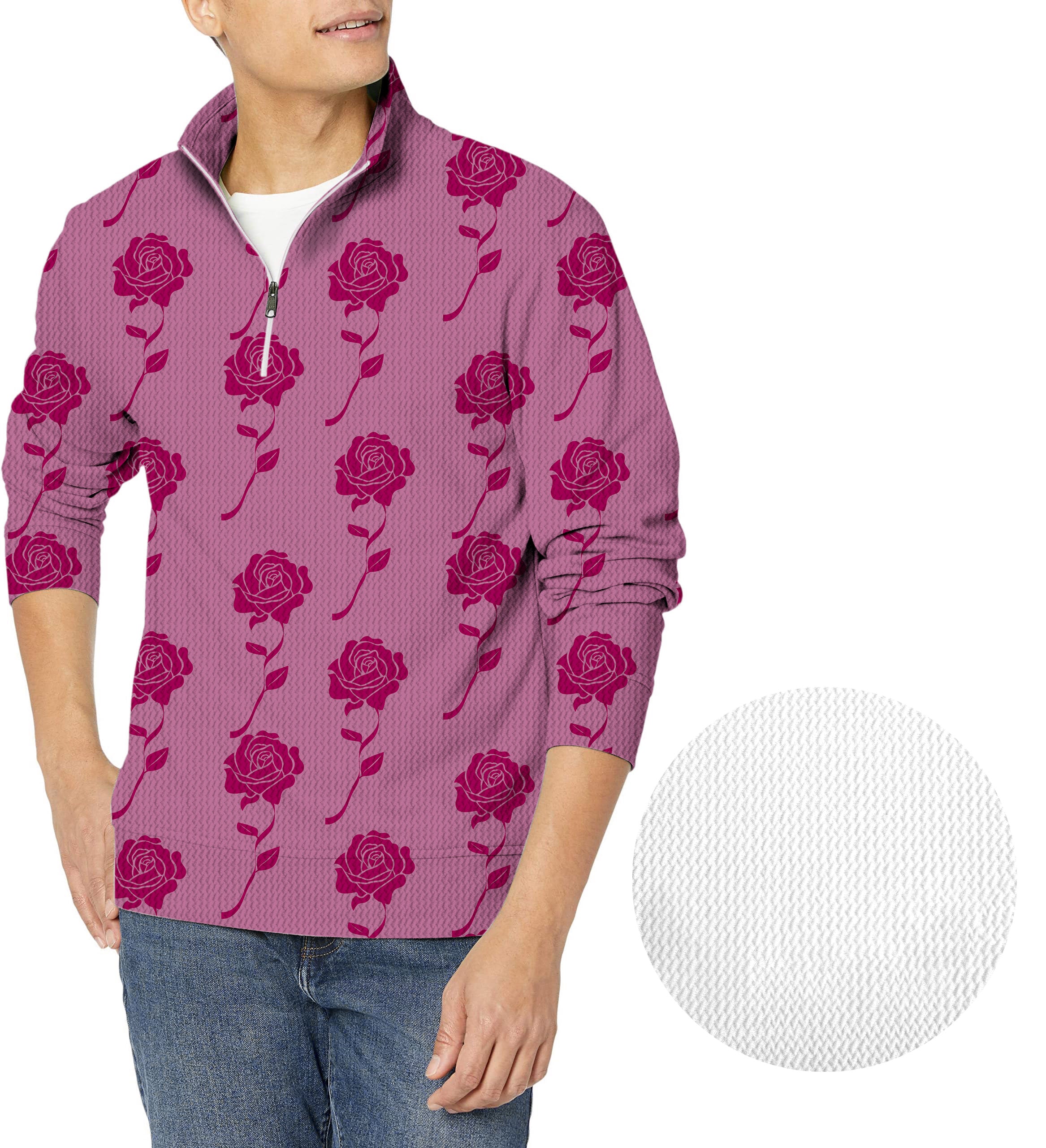 Red Roses Limited Edition Men's Golf Waffle Zipper Pullover