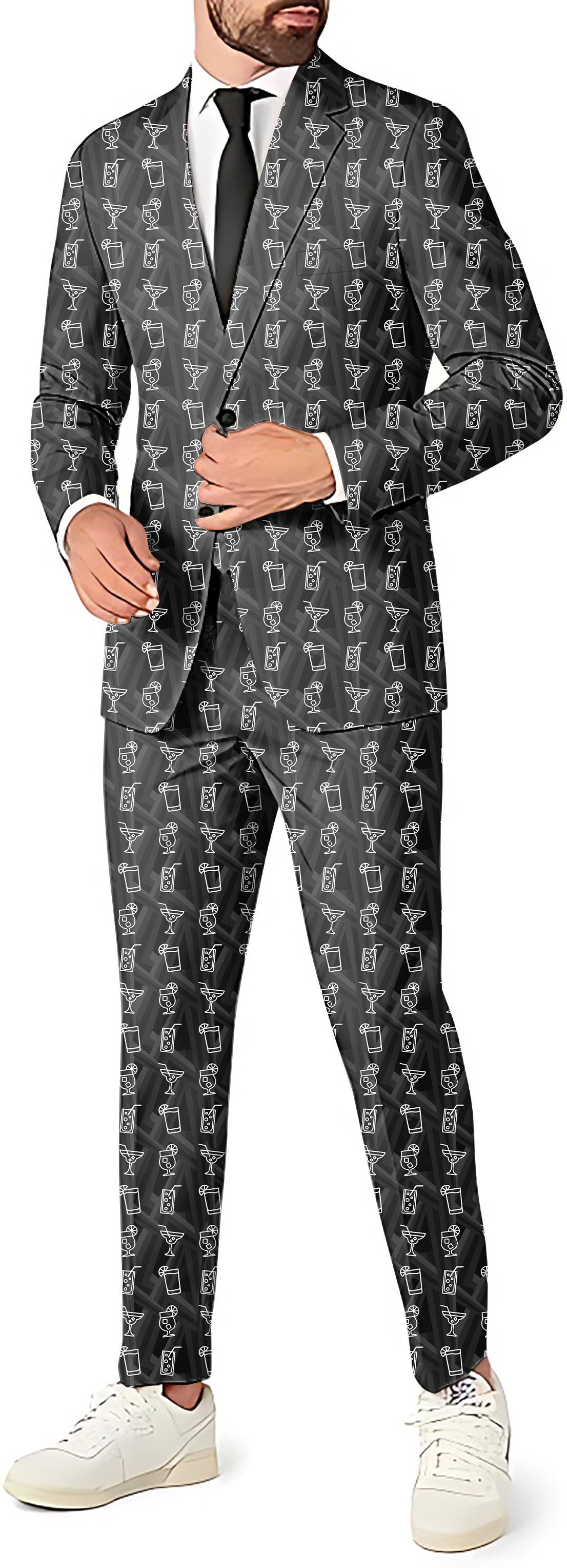 Cocktail drink Men's Party Costumes-Theme Party 2 or 3pcs Suit set-Blazer Pants & Vest