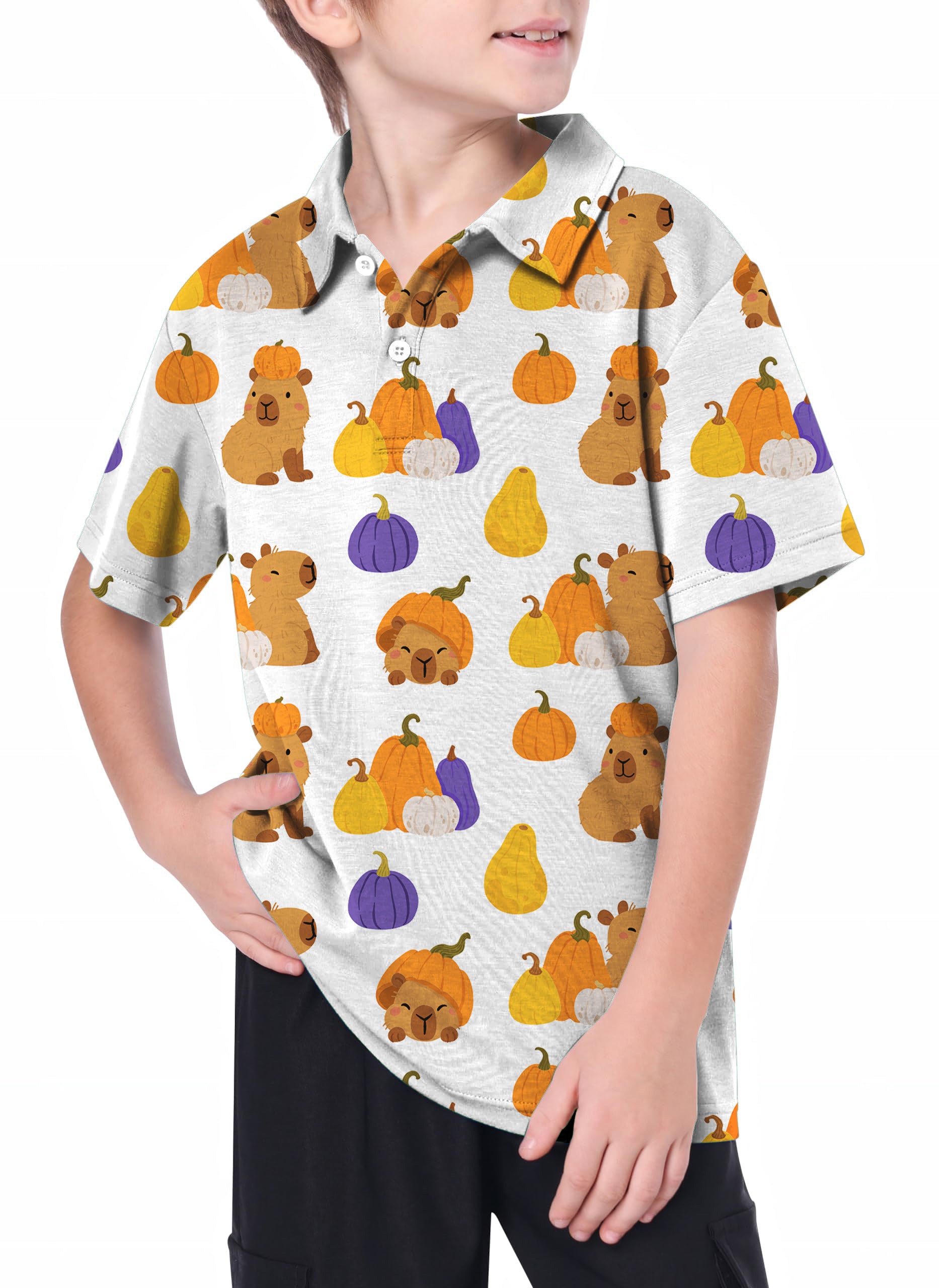 Youth Halloween Capybara Golf Polo