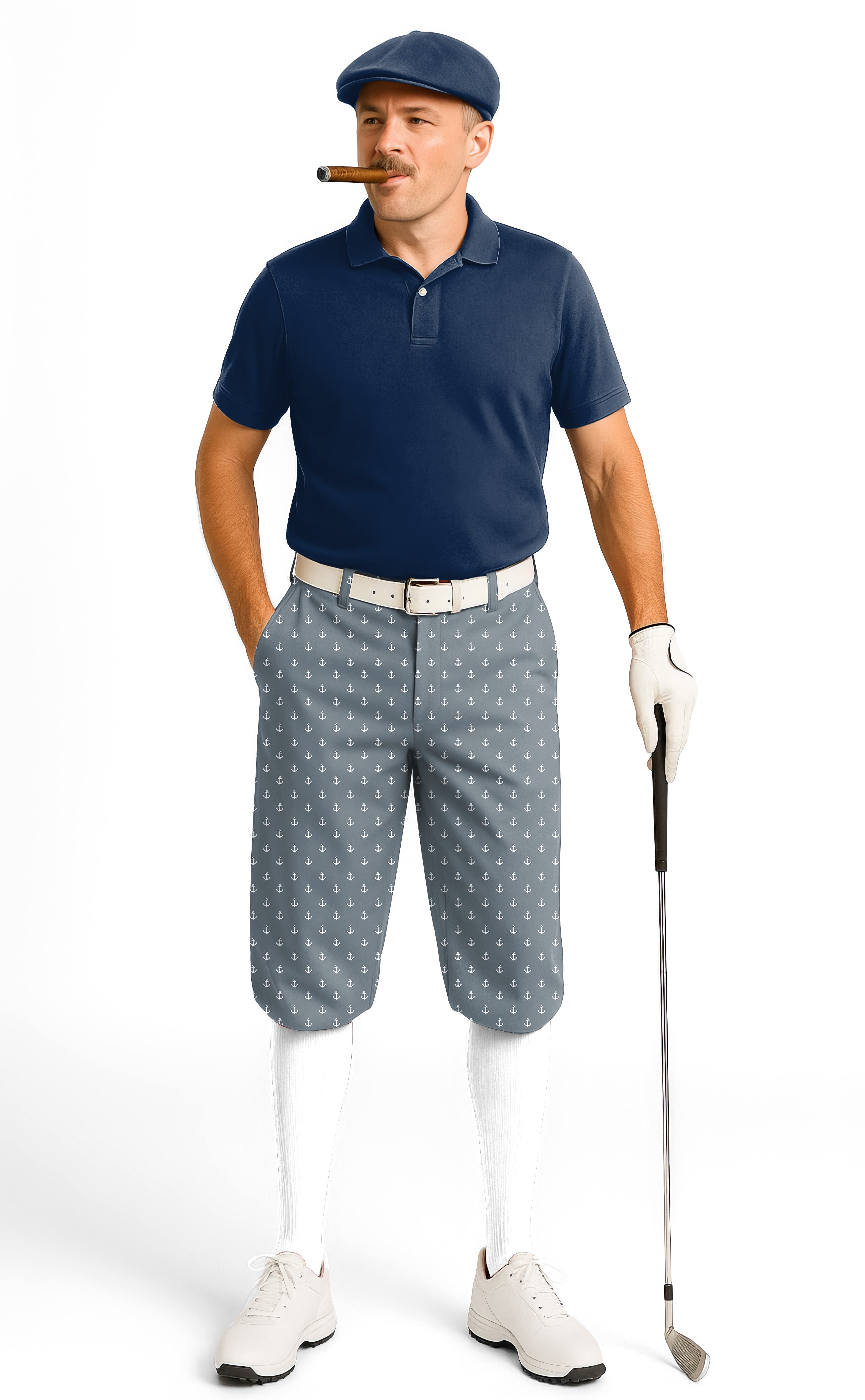 Gray Anchor Men's Golf Knickers Pants