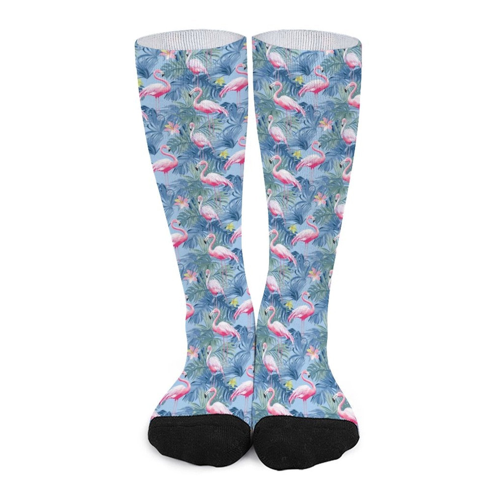 Tropical birds pink flamingo Prined socks Gifts for Men Women