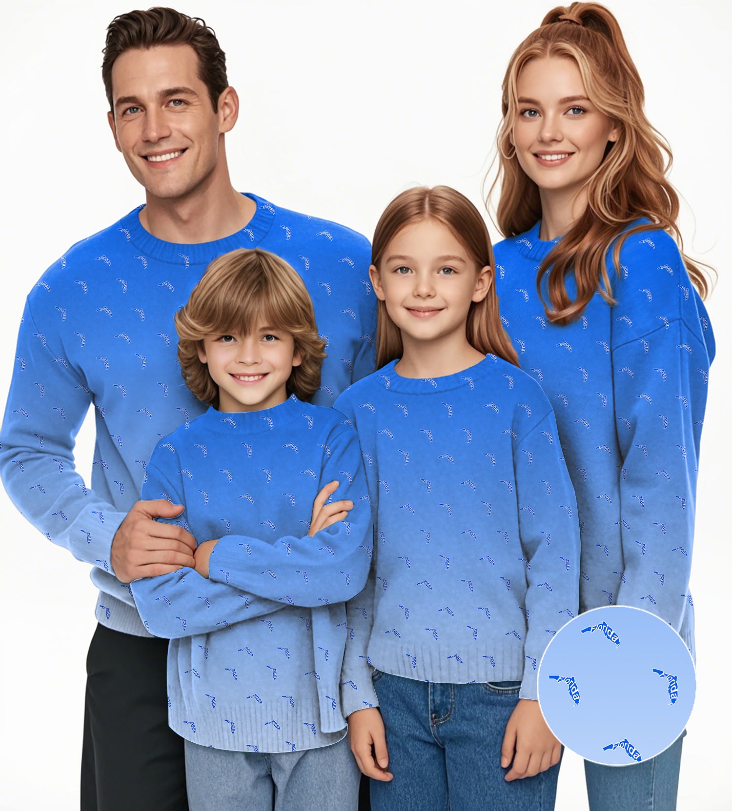 Blue Florida Crewneck Pullover Ugly Sweater Men Women boy girl family