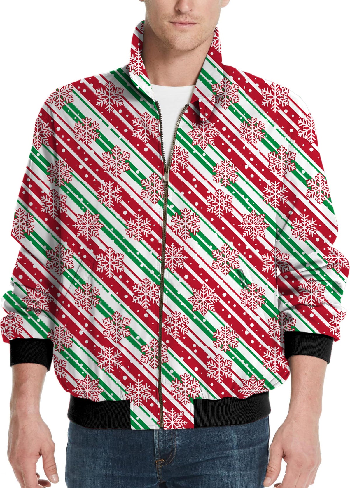Christmas Snowflake Men's Golf Windbreaker Light Jacket