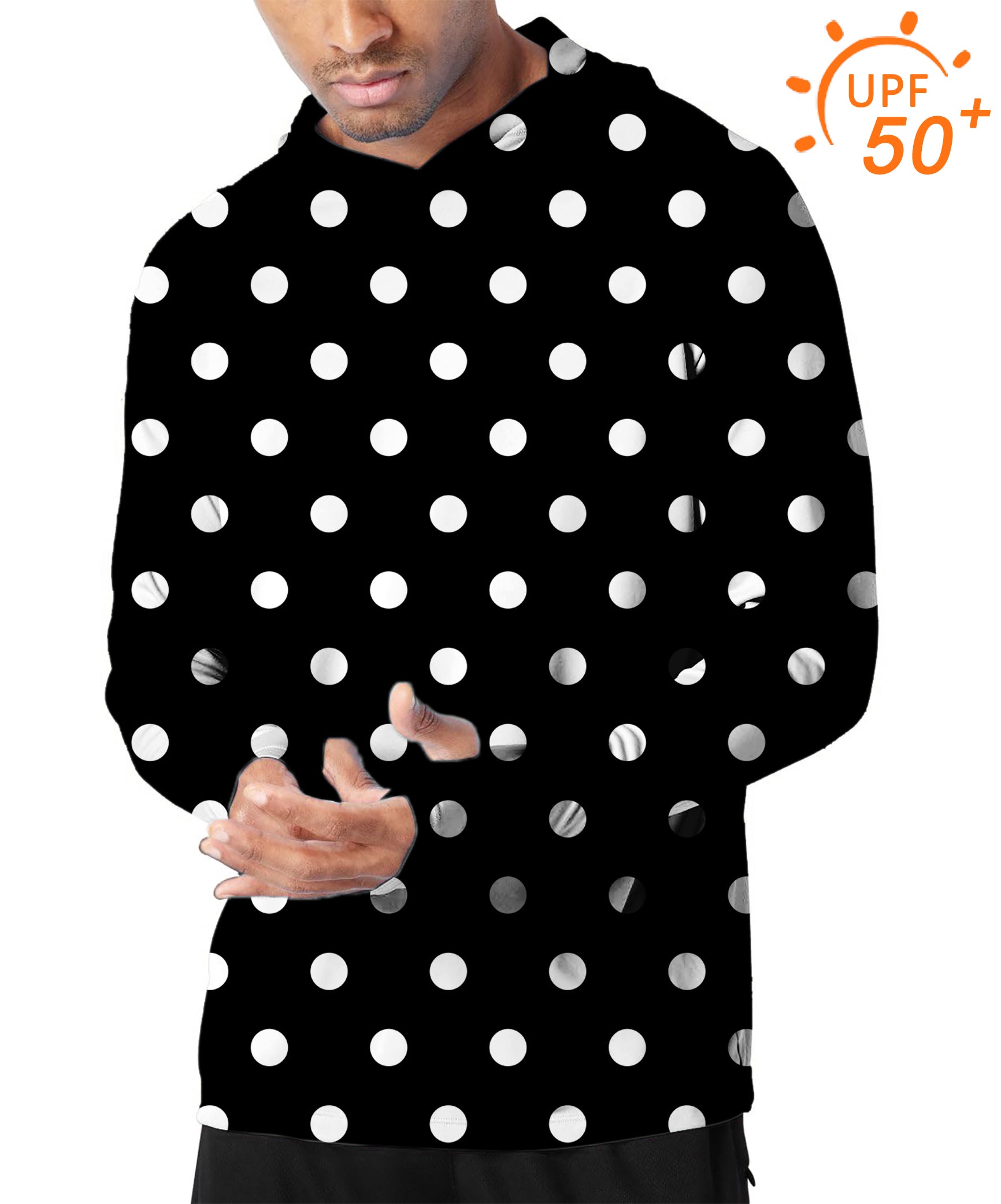 Men's Outdoor Pink Polka Dots Golf Sun Protection Loose Fit  hoodies
