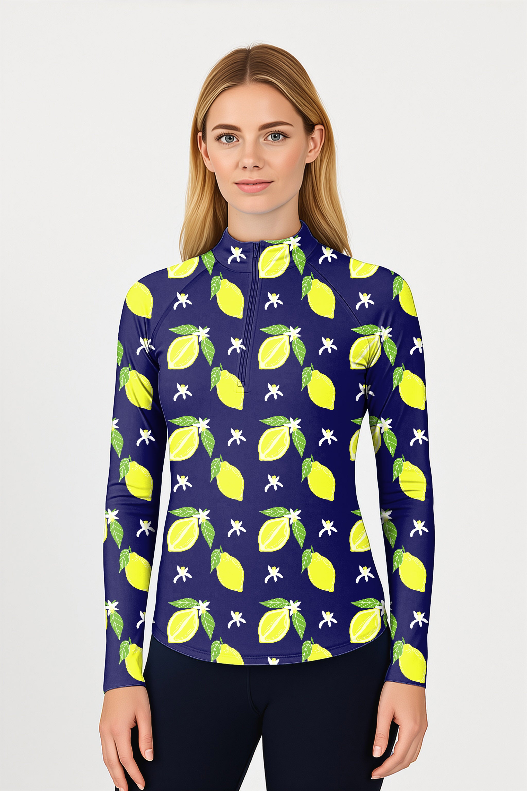 Zesty Lemon   Women's Golf Active 3/4 Zip Top