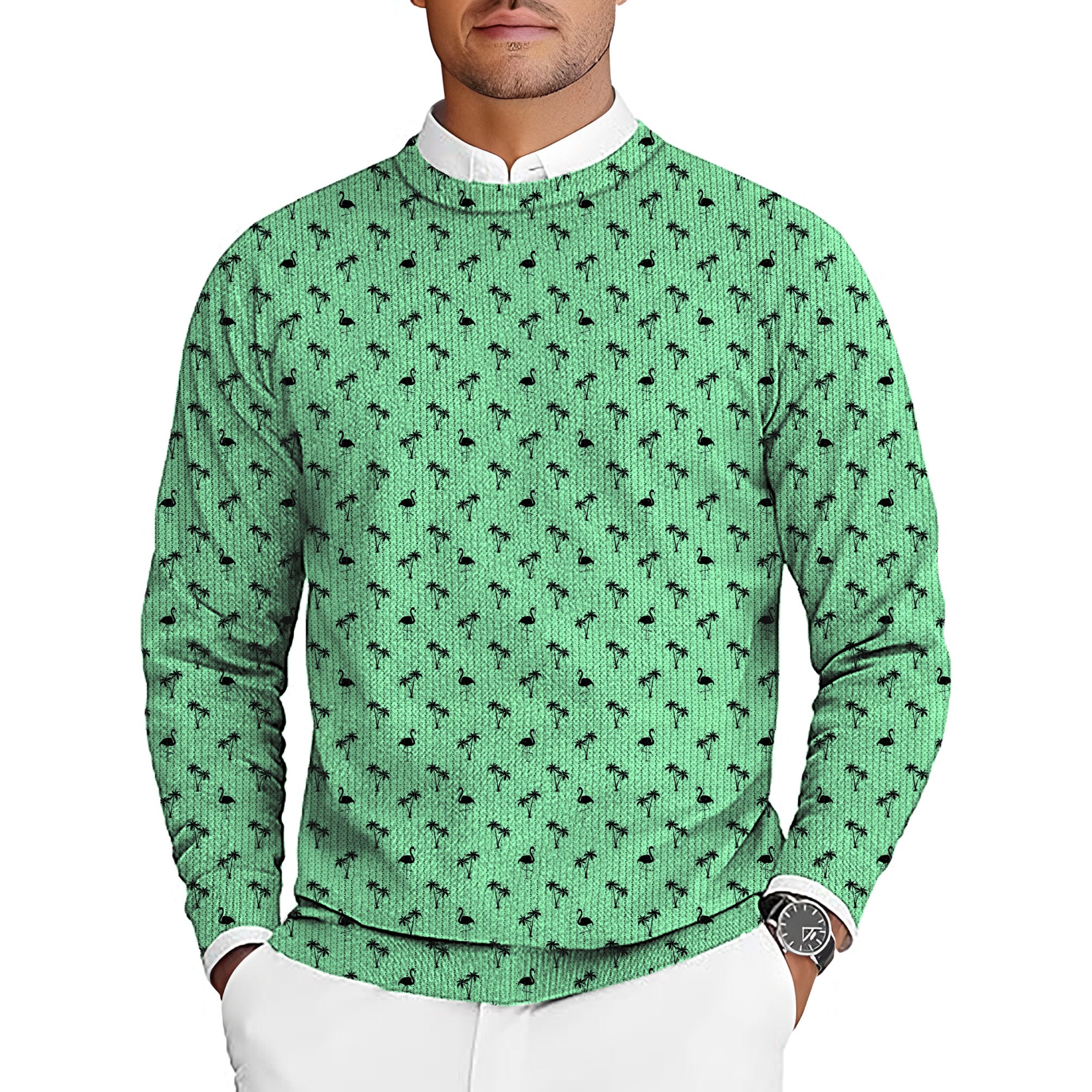 Mint Mingo Men's Golf Crewneck Pullover Sweaters Ugly Sweater