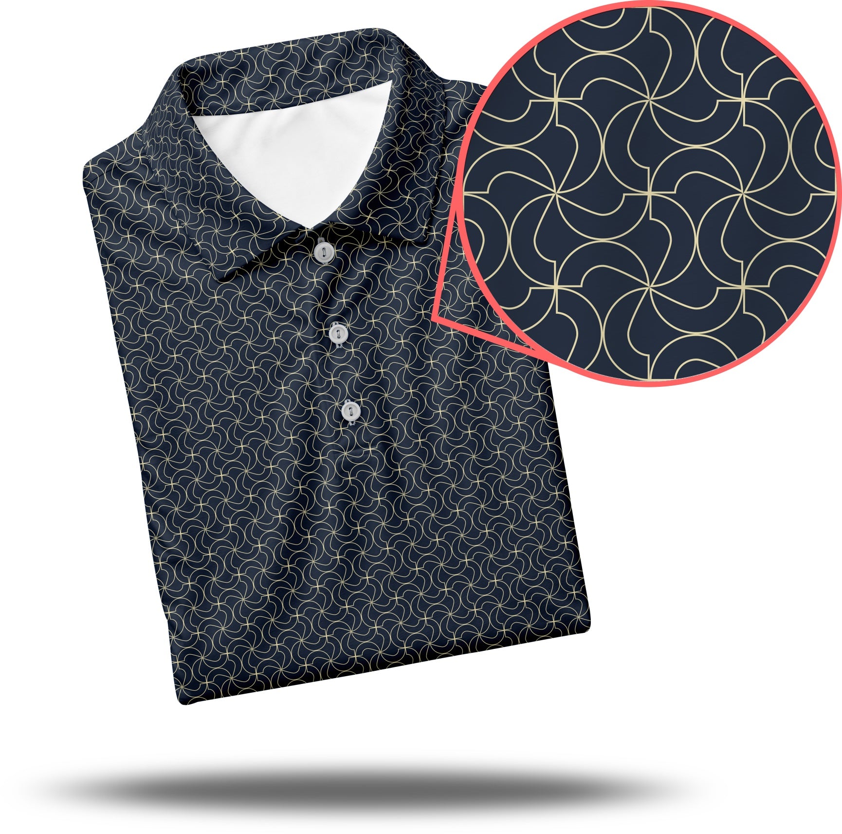 Men's navy blue floral Golf Polo limited edition