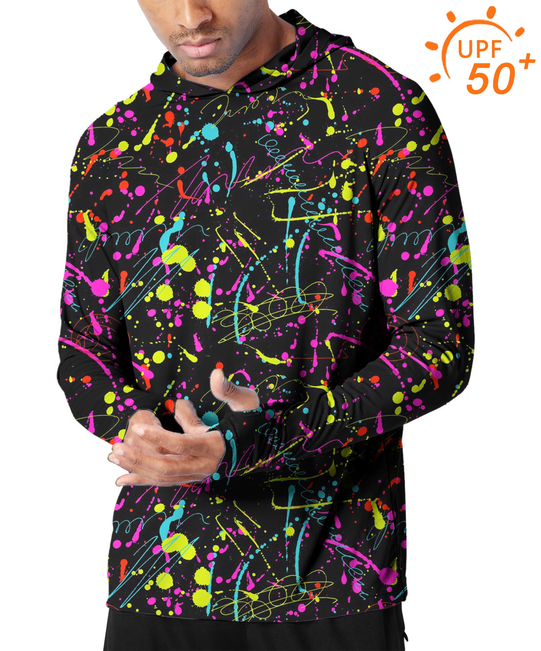 Men's Outdoor Color printing Golf Sun Protection Slim Fit hoodies