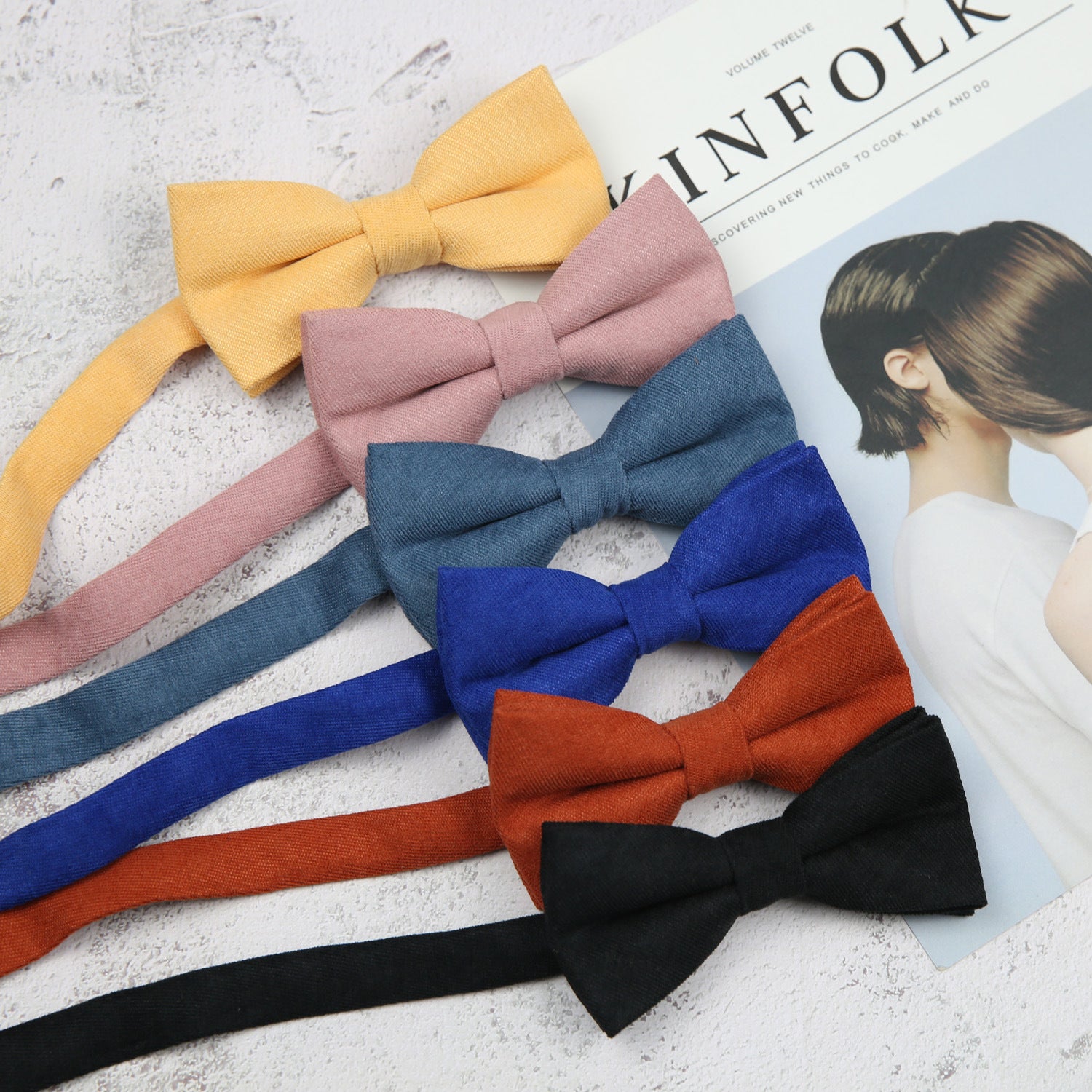 Golf Gentry Pure Color Wool Bow Tie