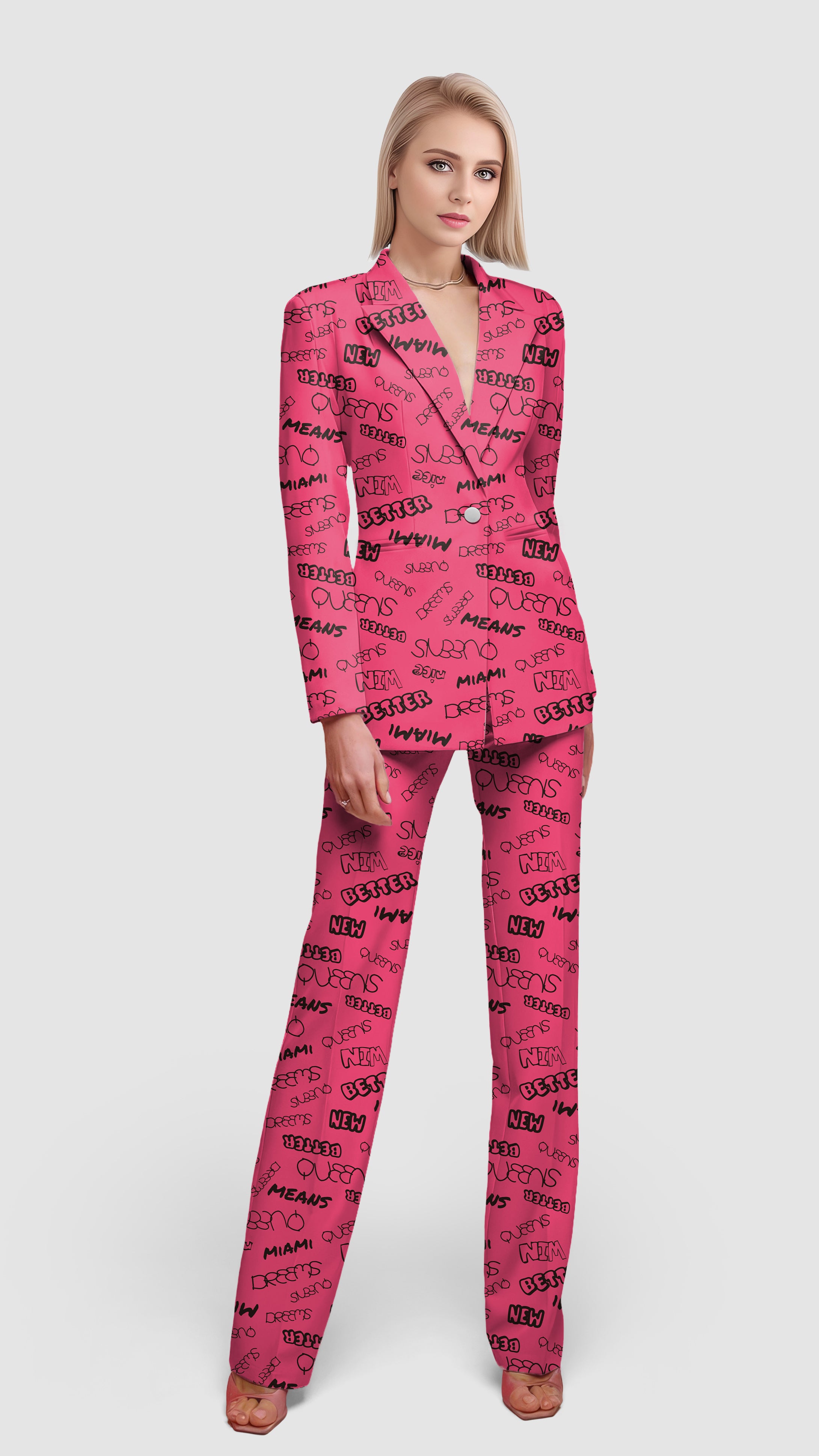 New Better Miami Women's Blazer Casual Work Office Blazer Suit set