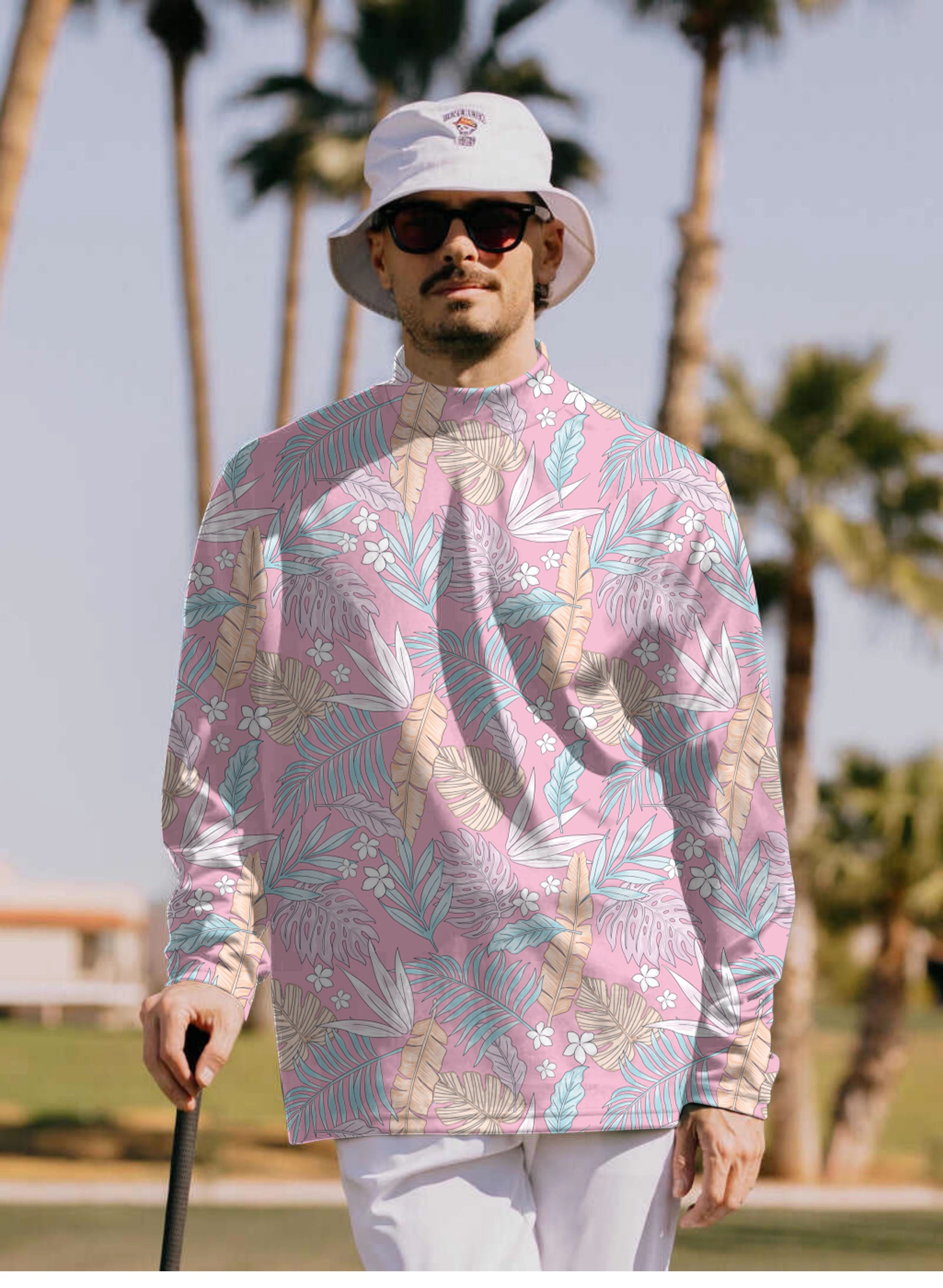 Men's Feathered Paradise Pullover High neck Long/Short sleeve T-Shirt