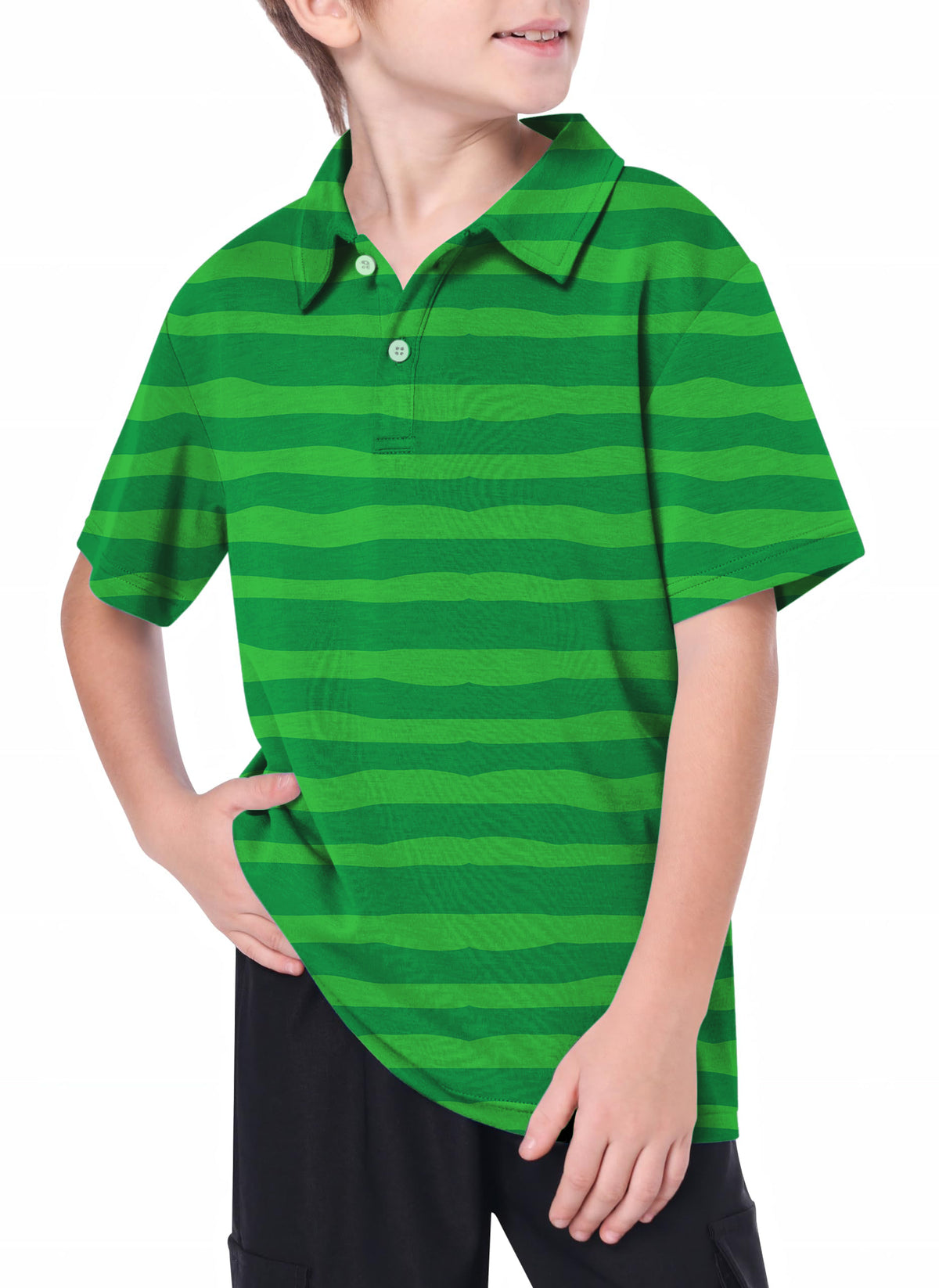 Youth Horizontal watermelon stripes Golf Polo