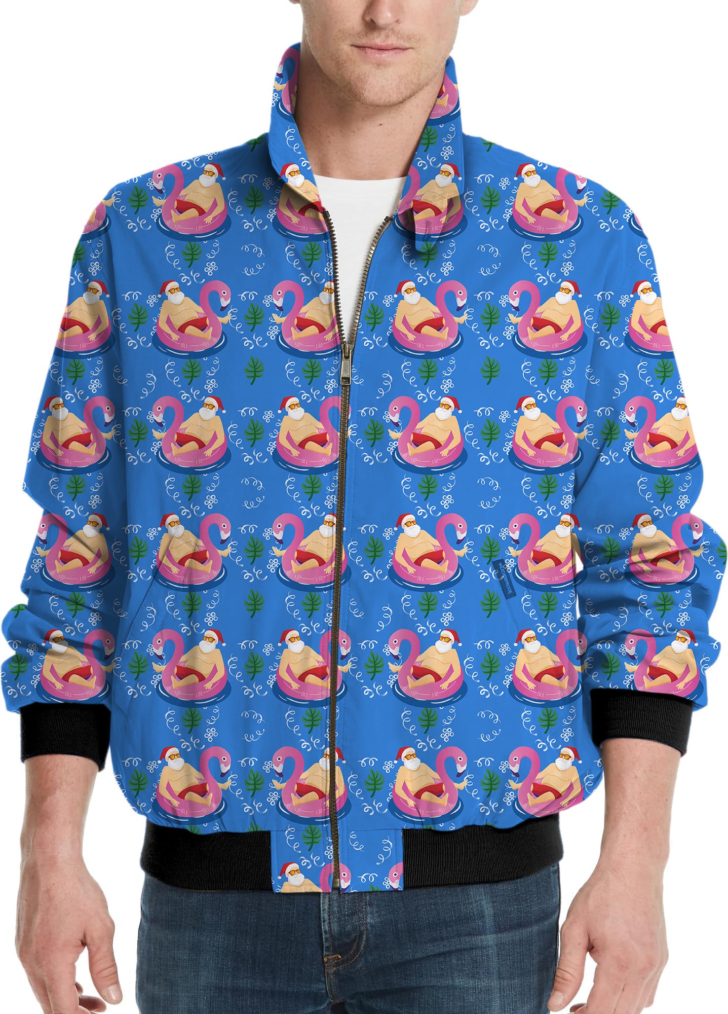 Santa Pool Party-Men's Golf Windbreaker Light Jacket