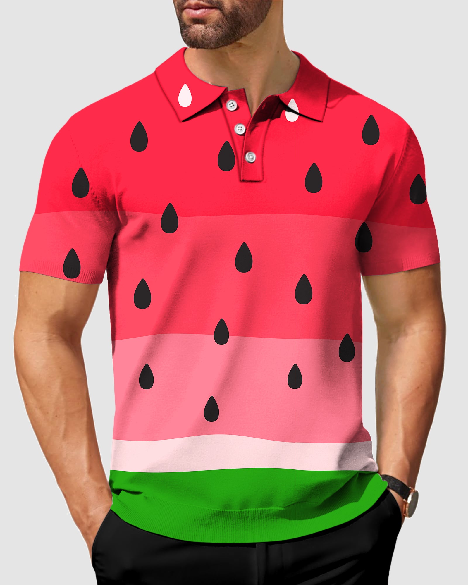 men's golf watermelon polo