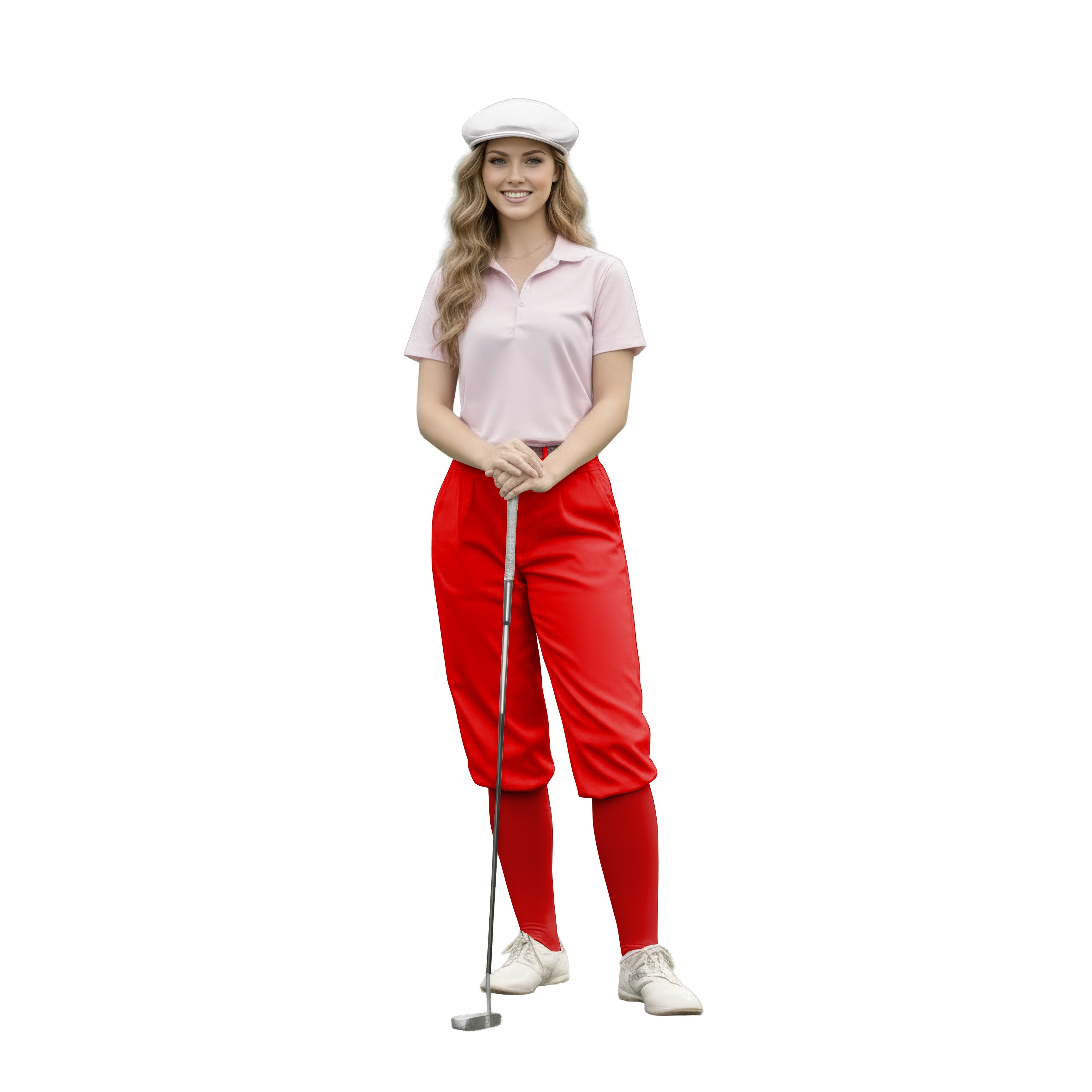 pure candy Womens Golf Knickers red pants golf outfit woman with cap and club