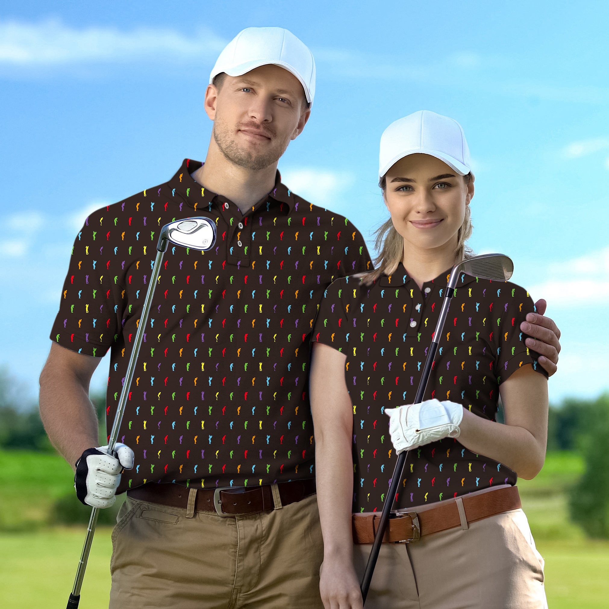 Golf Polo Couple Family set Golf Swing tournament