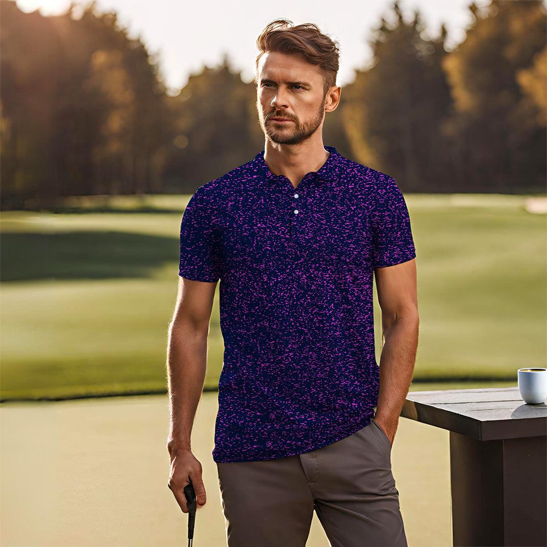 Men's Purple spots golf polo