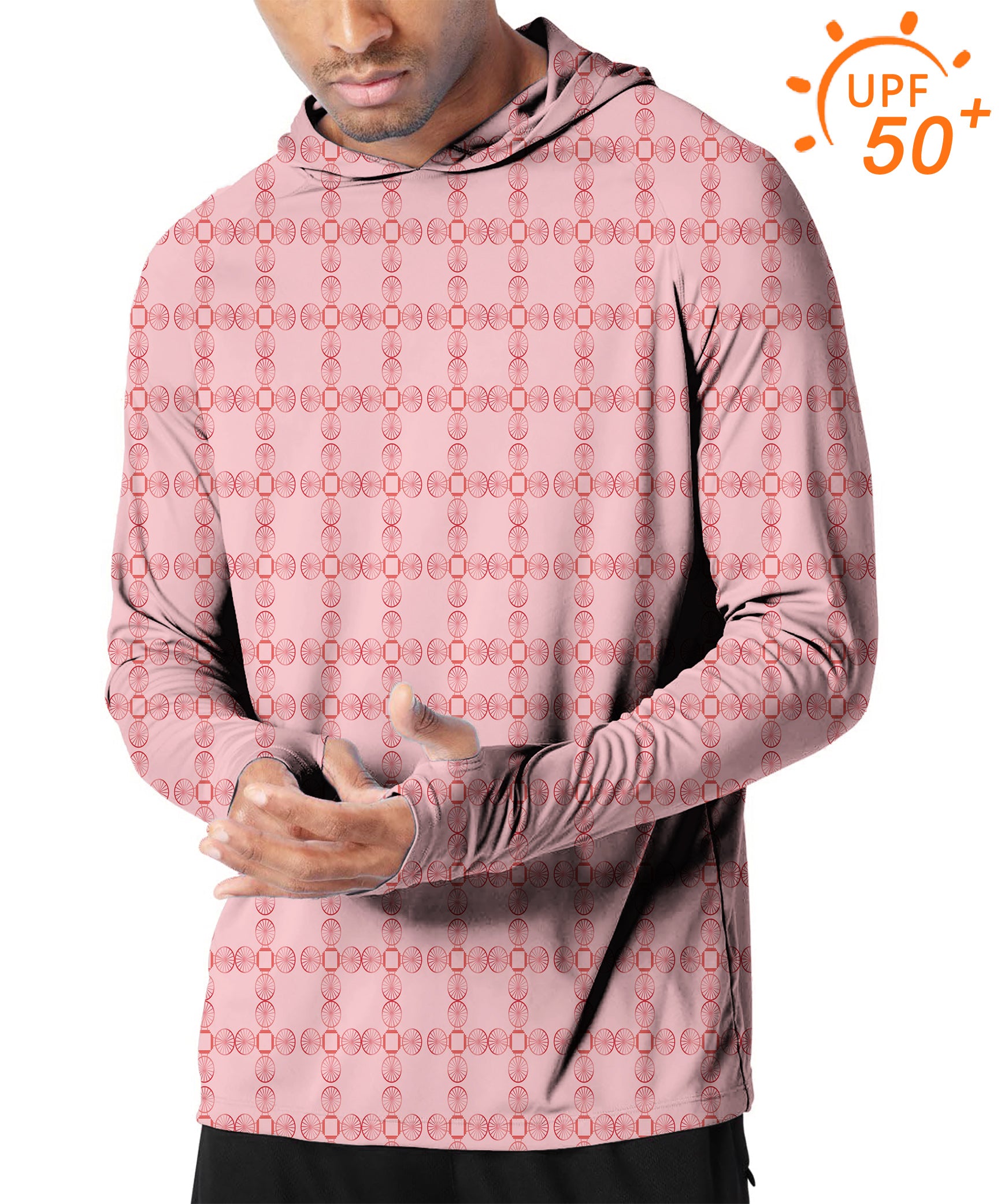 Men's Outdoor limited edition Pink geometry Golf Sun Protection Slim Fit  hoodies