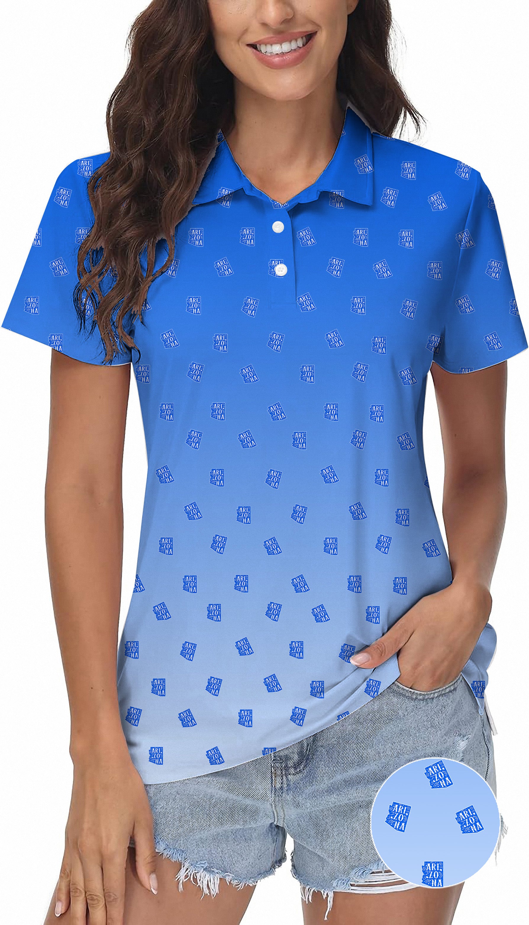 Blue Arizona Women's Golf Polo