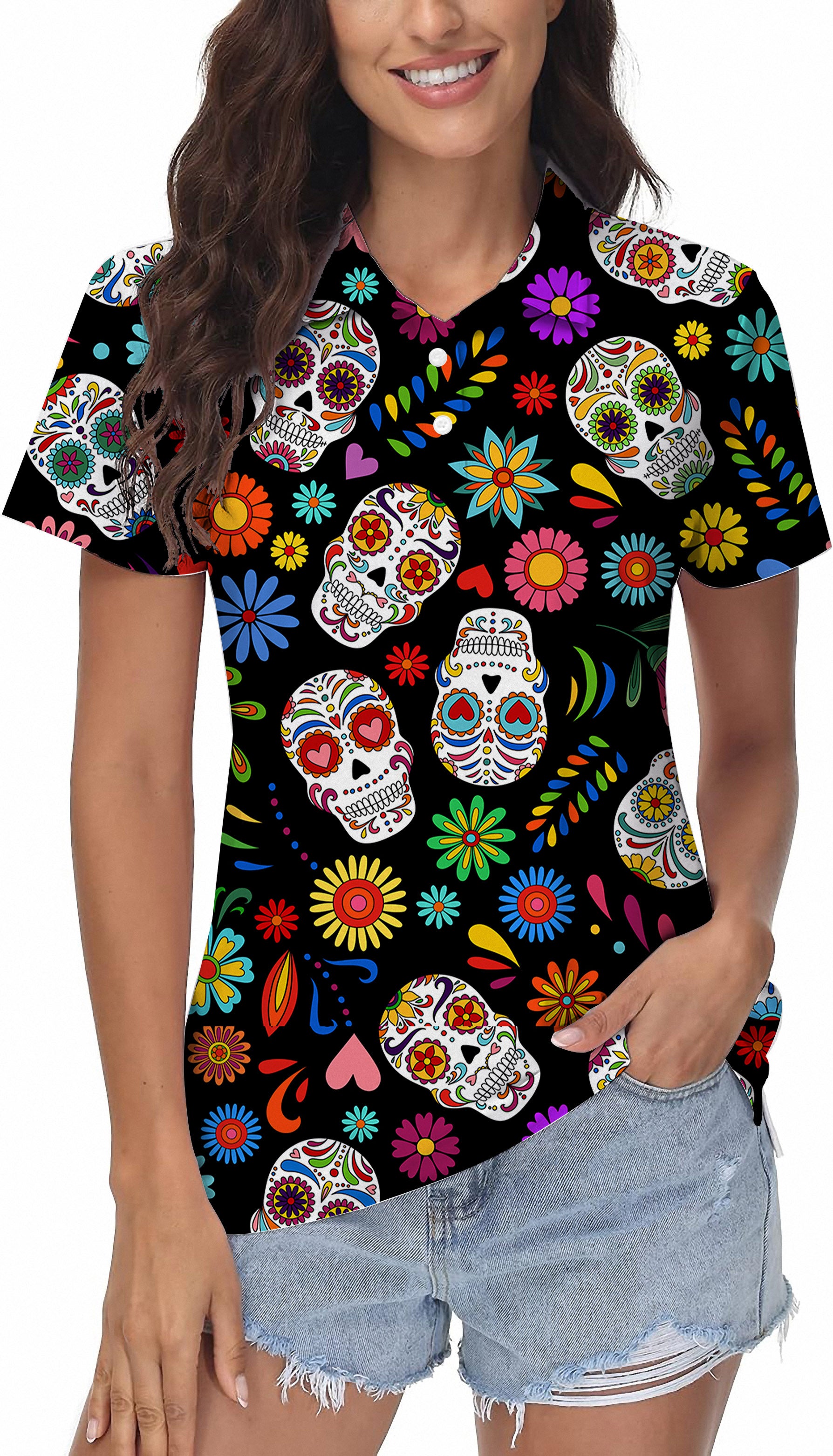 Fiesta Feeling skull Women's Golf Polo