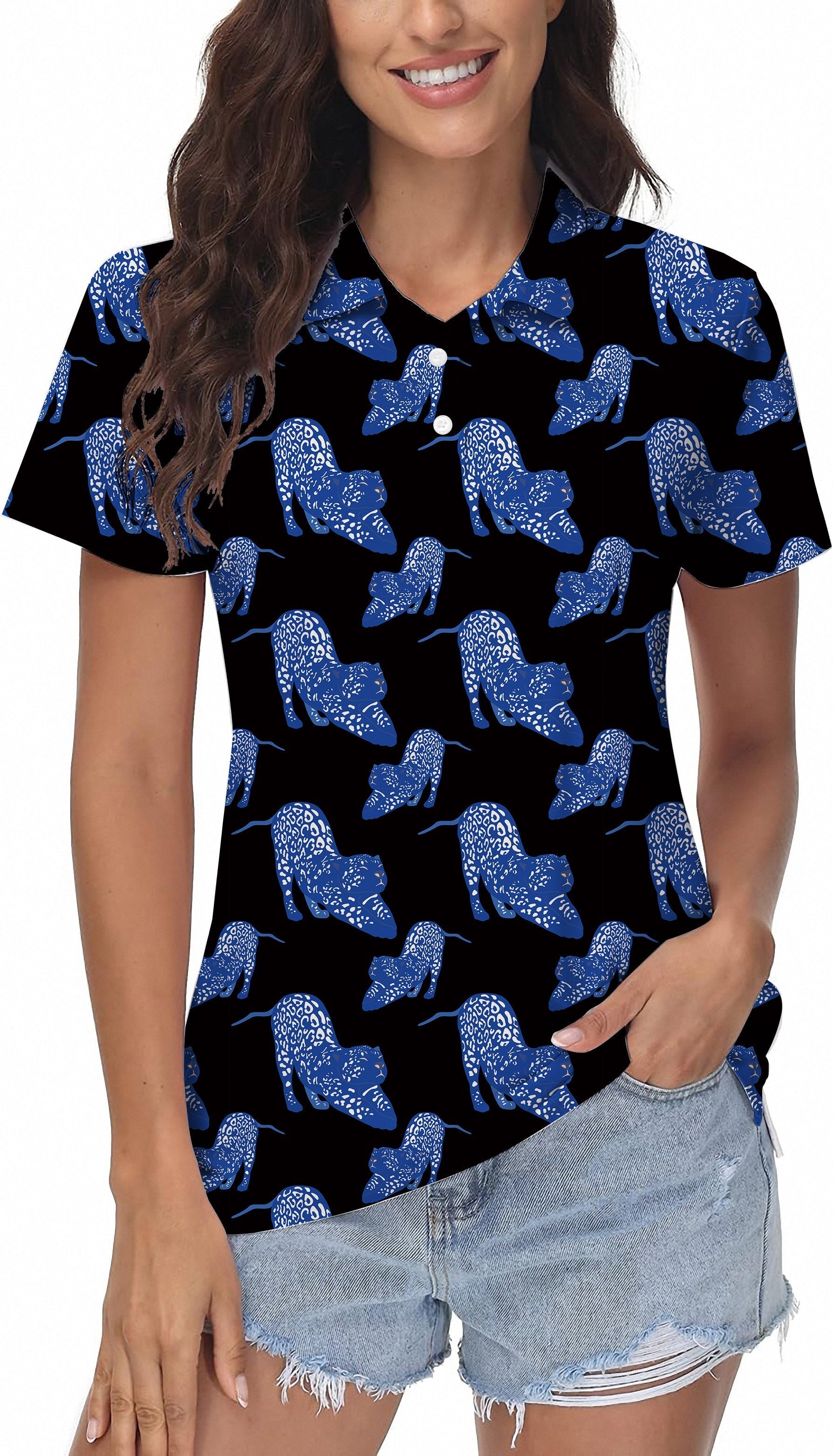 Blue Jaguar Women's Golf Polo