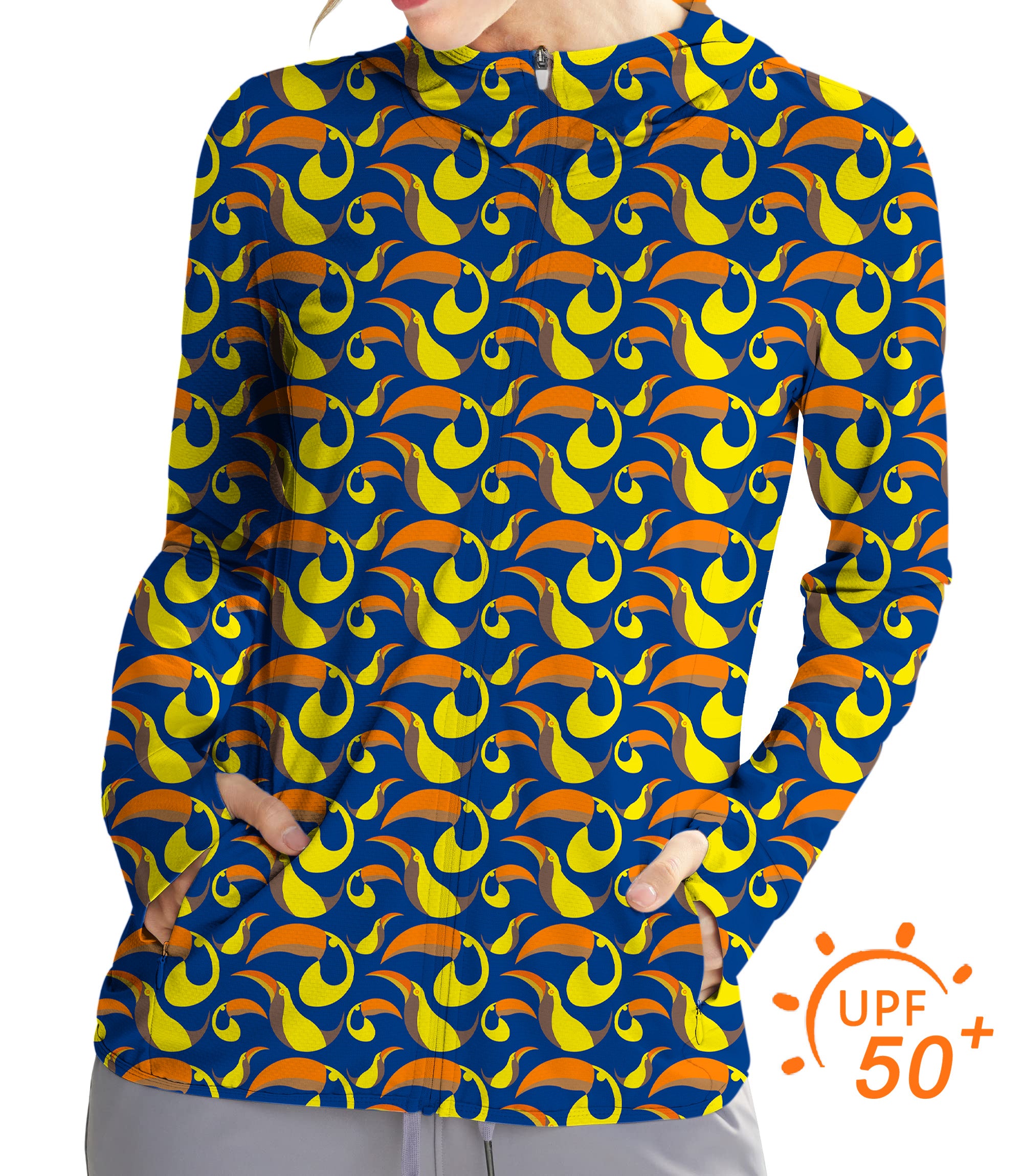 Women's Outdoor toucan Golf Sun Protection Slim Fit zip hoodies